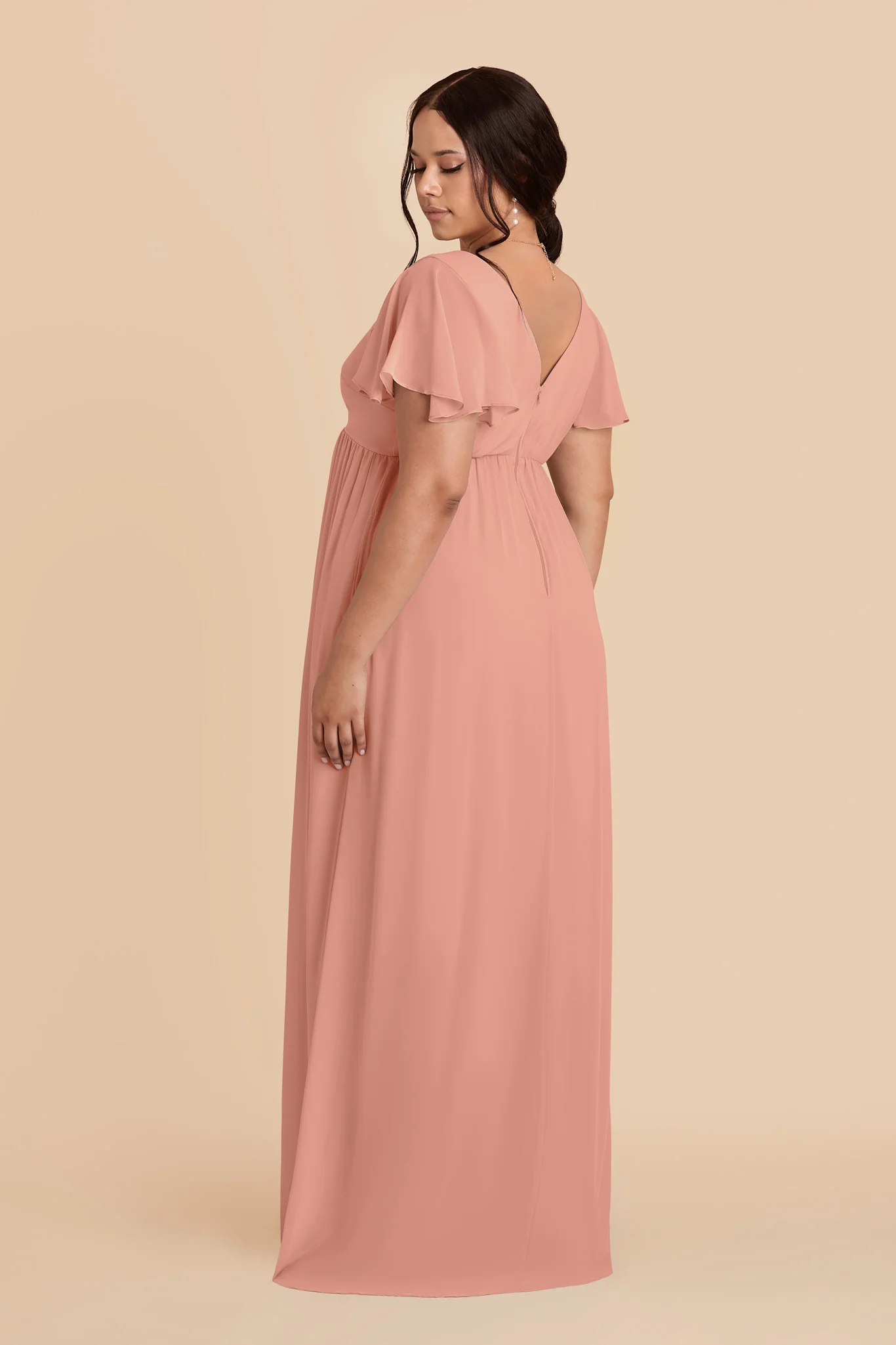 Hannah Chiffon Dress - Dusty Rose - Image 4