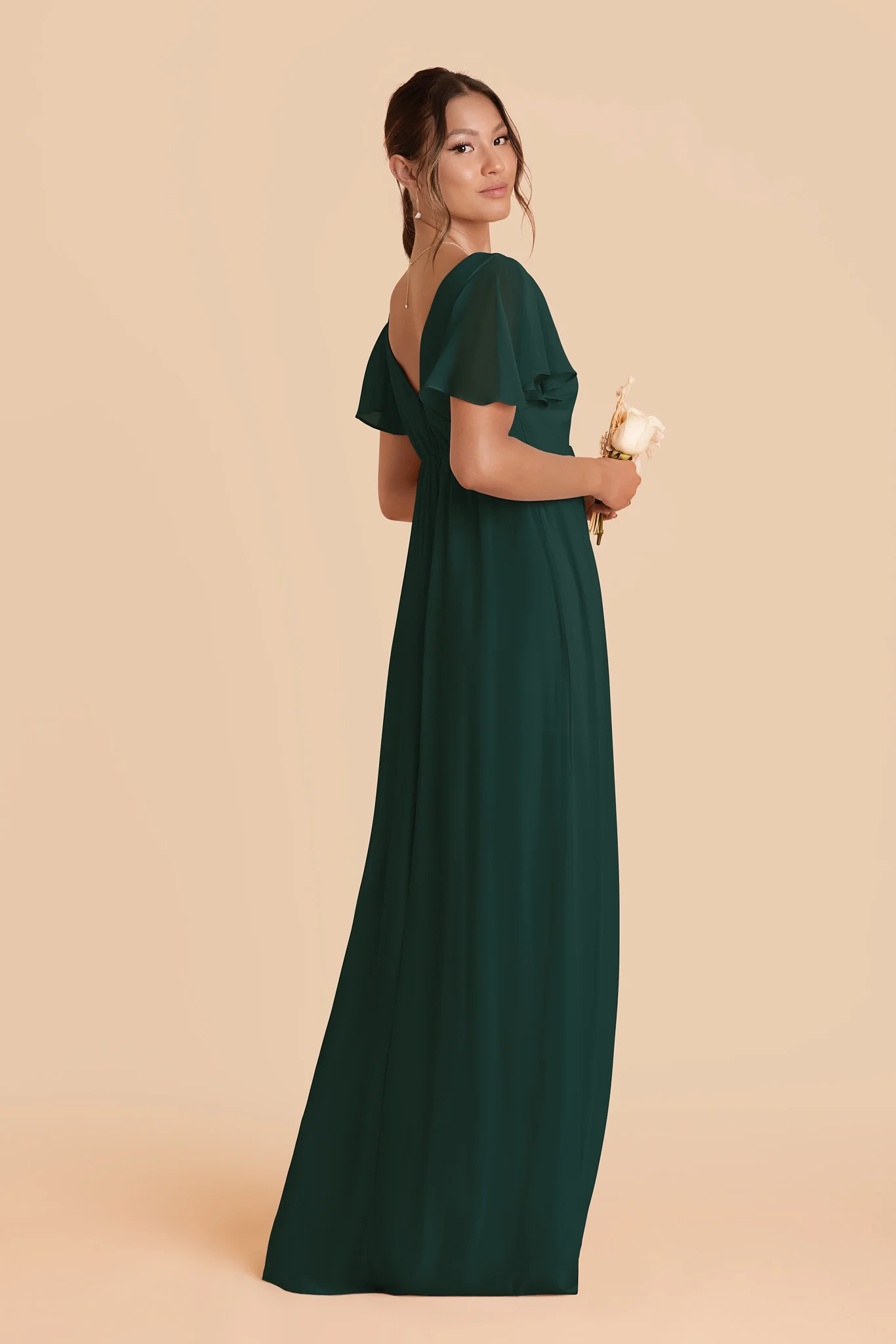 Hannah Chiffon Dress - Emerald - Image 3