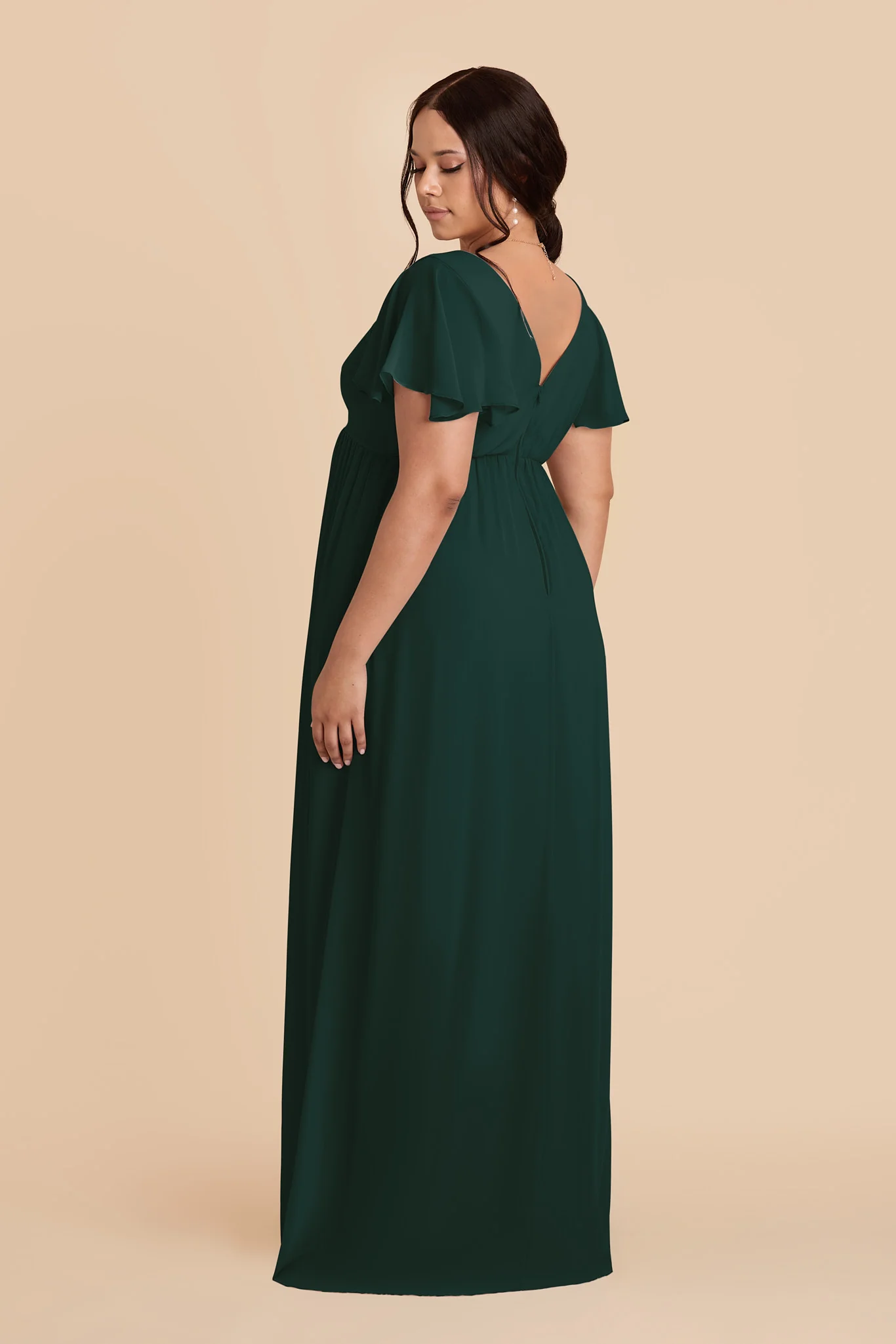 Hannah Chiffon Dress - Emerald - Image 4