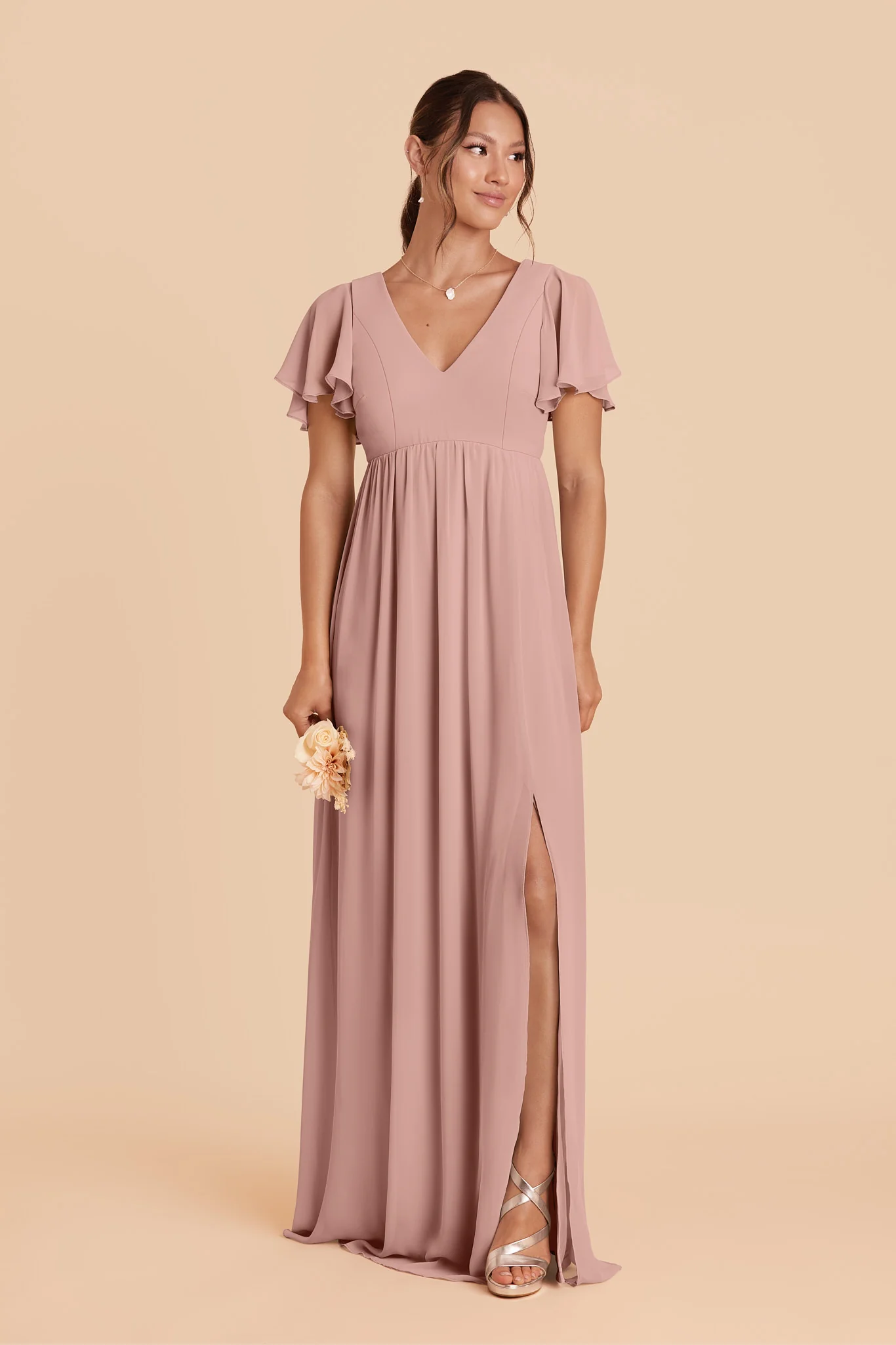 Hannah Chiffon Dress - English Rose