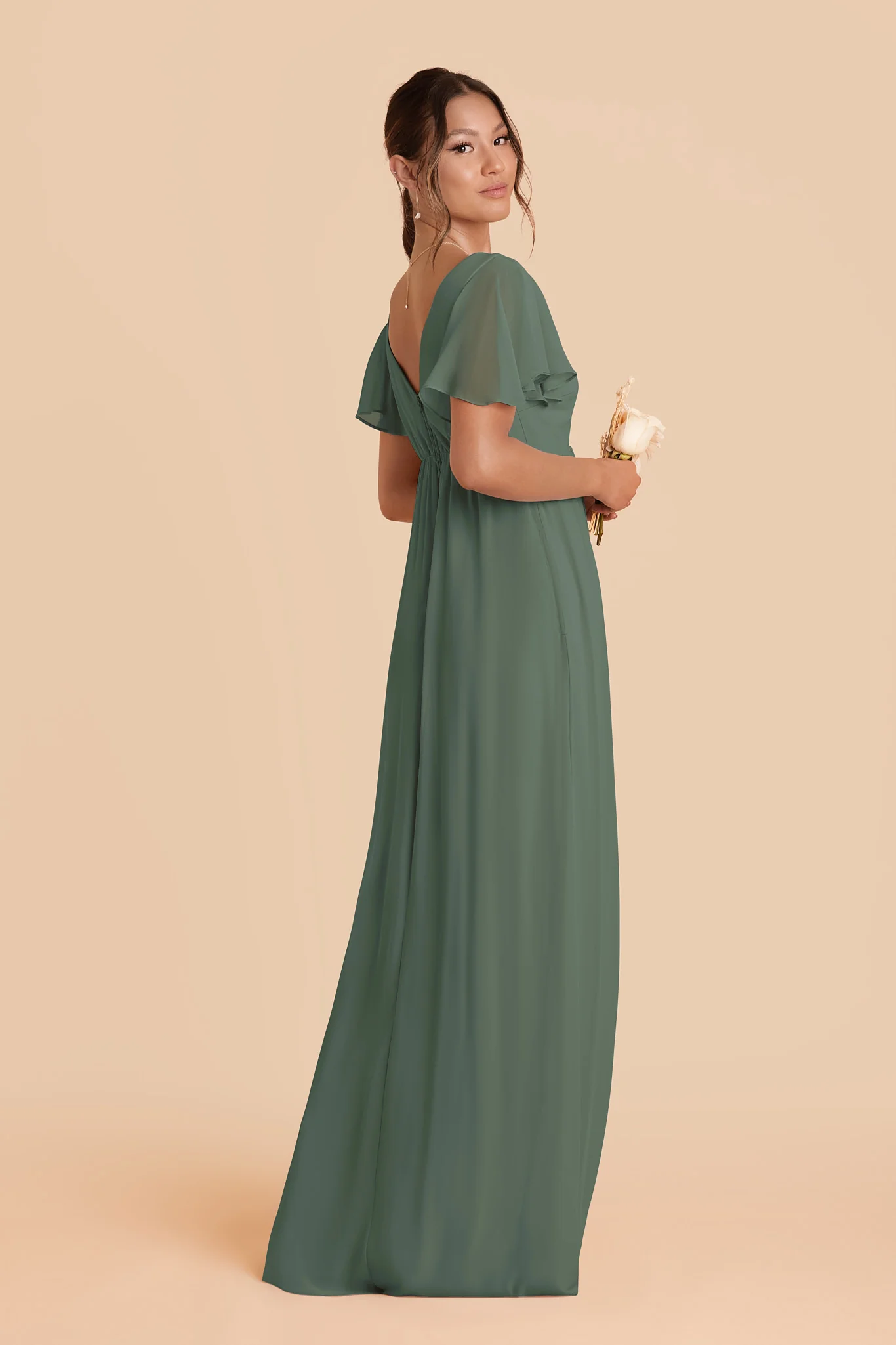 Hannah Chiffon Dress - Eucalyptus - Image 3