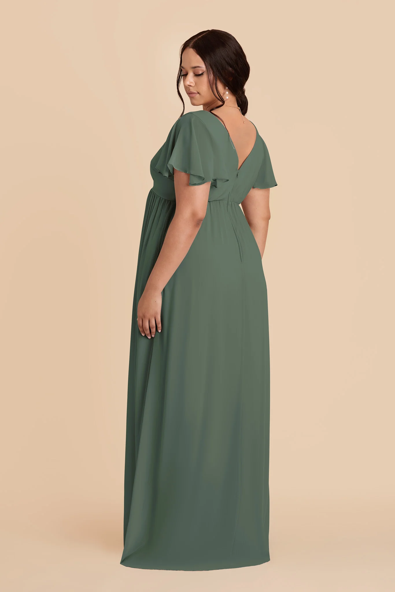 Hannah Chiffon Dress - Eucalyptus - Image 4