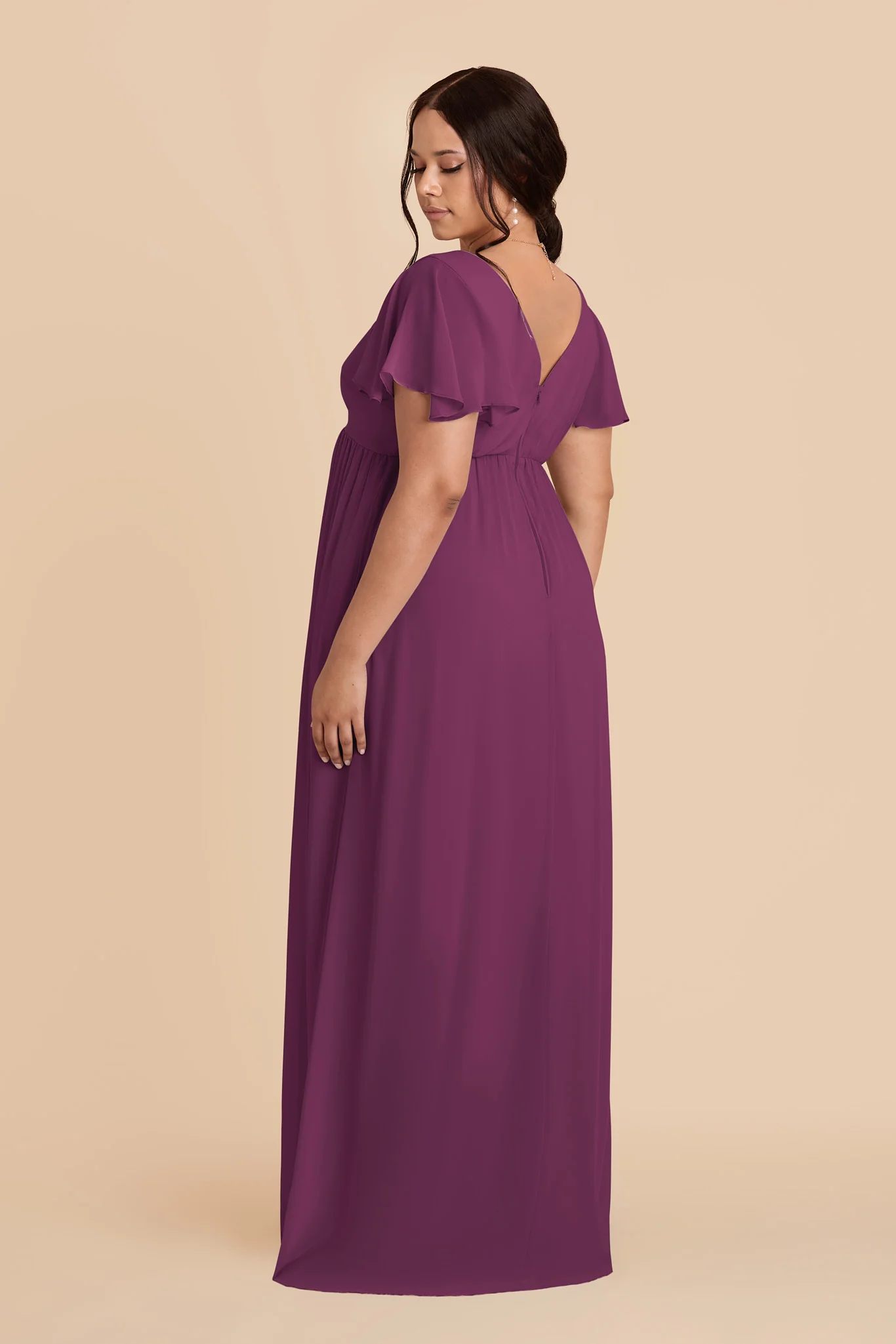 Hannah Chiffon Dress - Fig - Image 3
