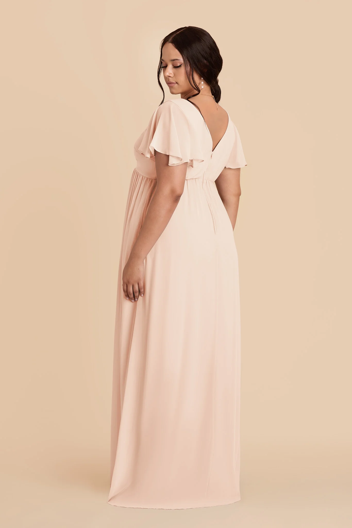 Hannah Chiffon Dress - Pale Blush - Image 4