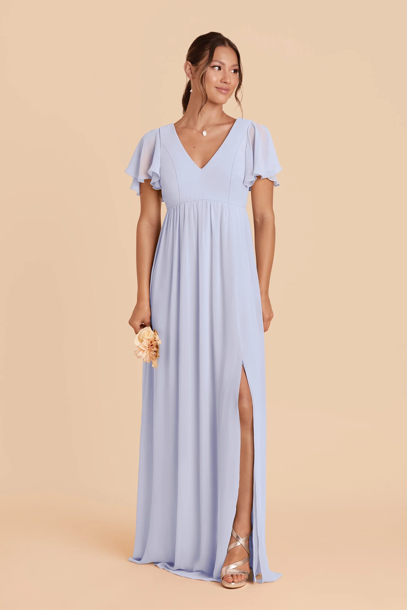 Hannah Chiffon Dress - Periwinkle Blue
