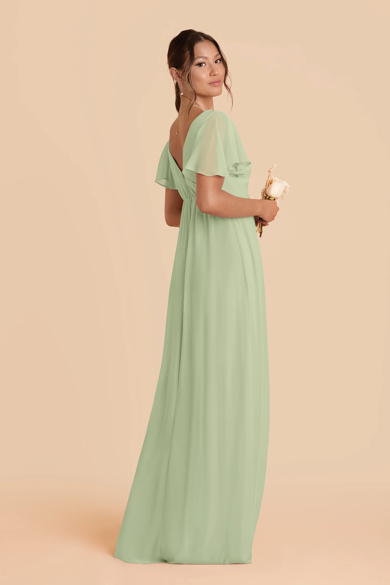 Hannah Chiffon Dress - Pistachio - Image 3