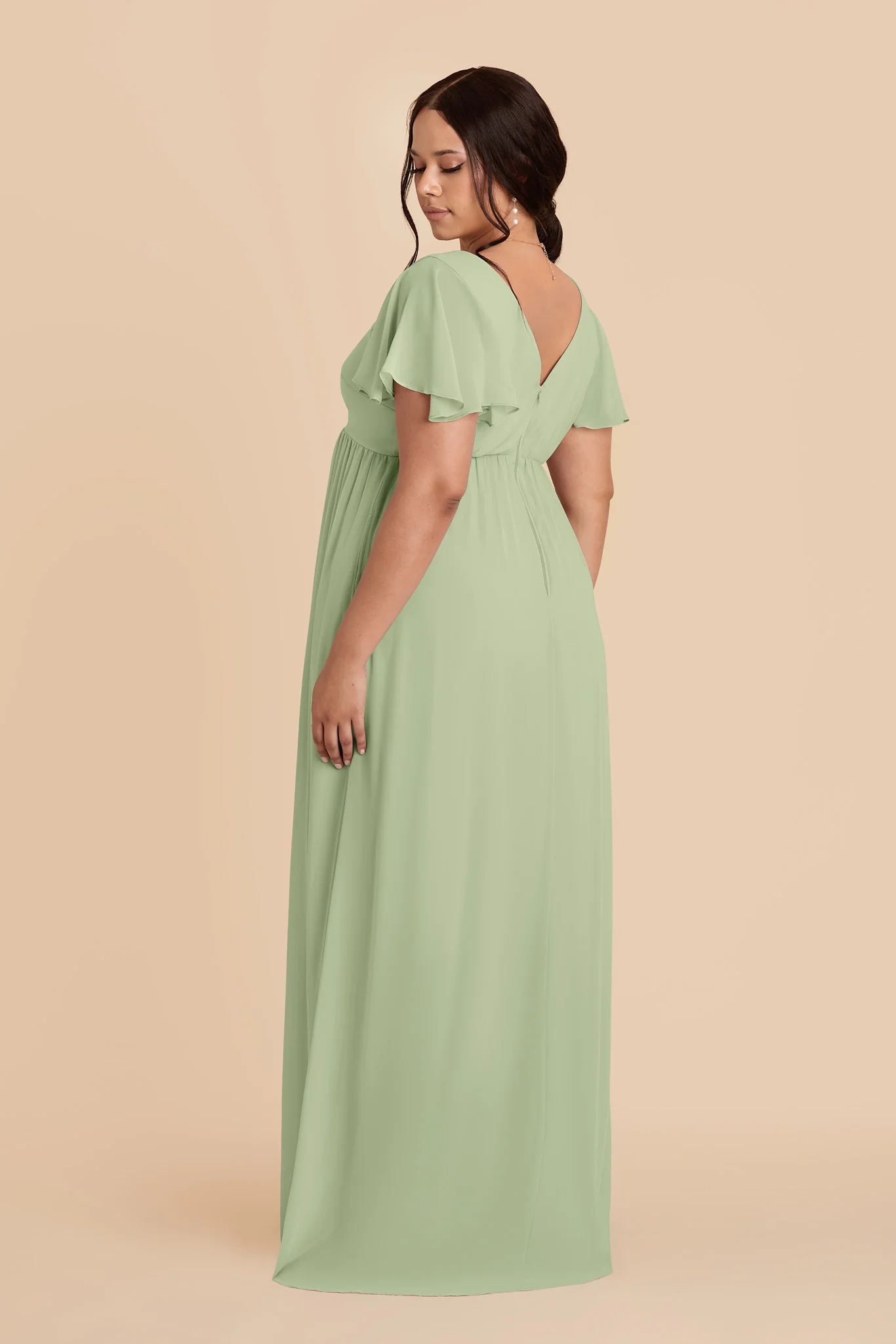 Hannah Chiffon Dress - Pistachio - Image 4