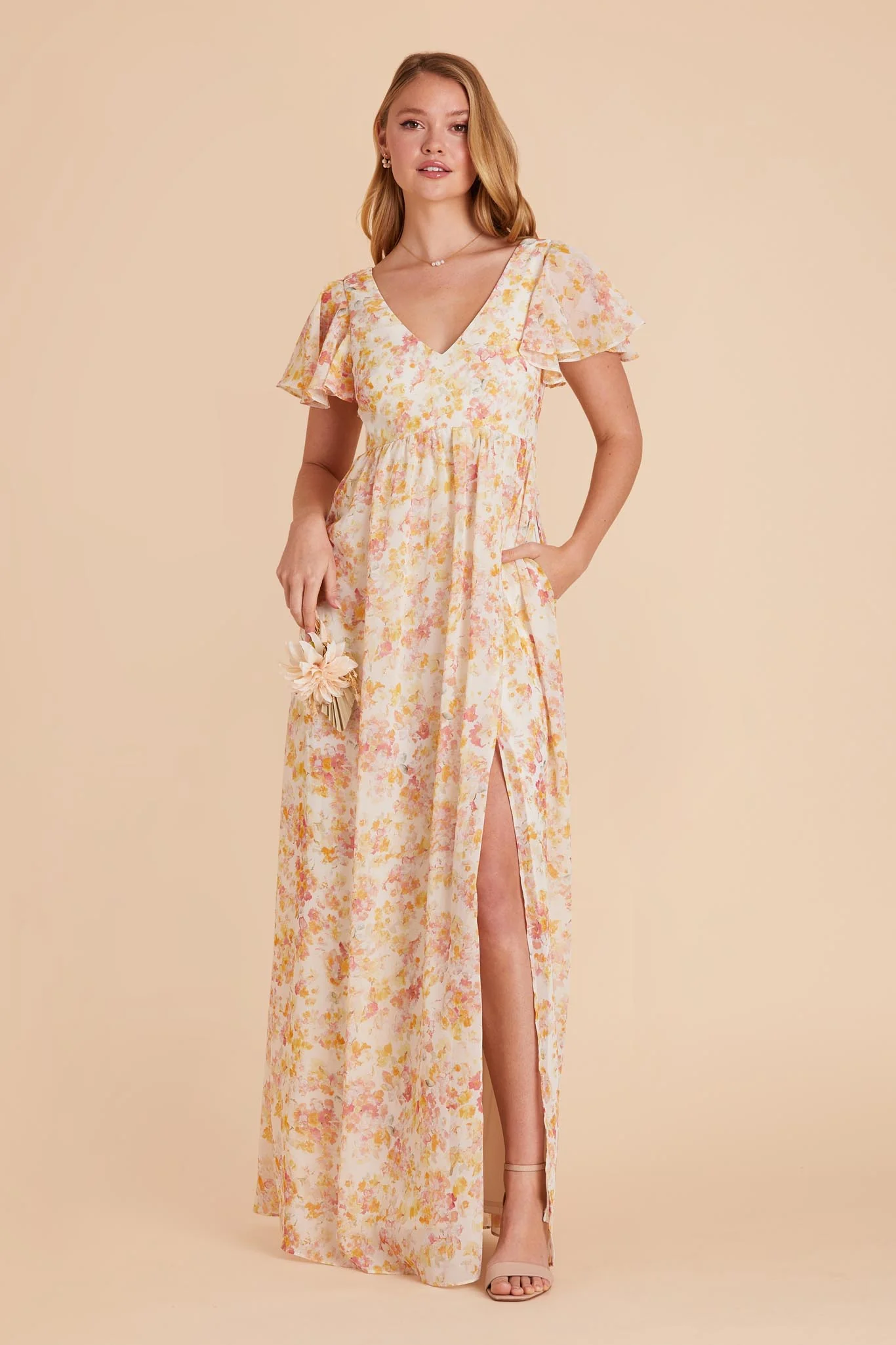 Hannah Chiffon Dress - Pressed Floral - Image 11