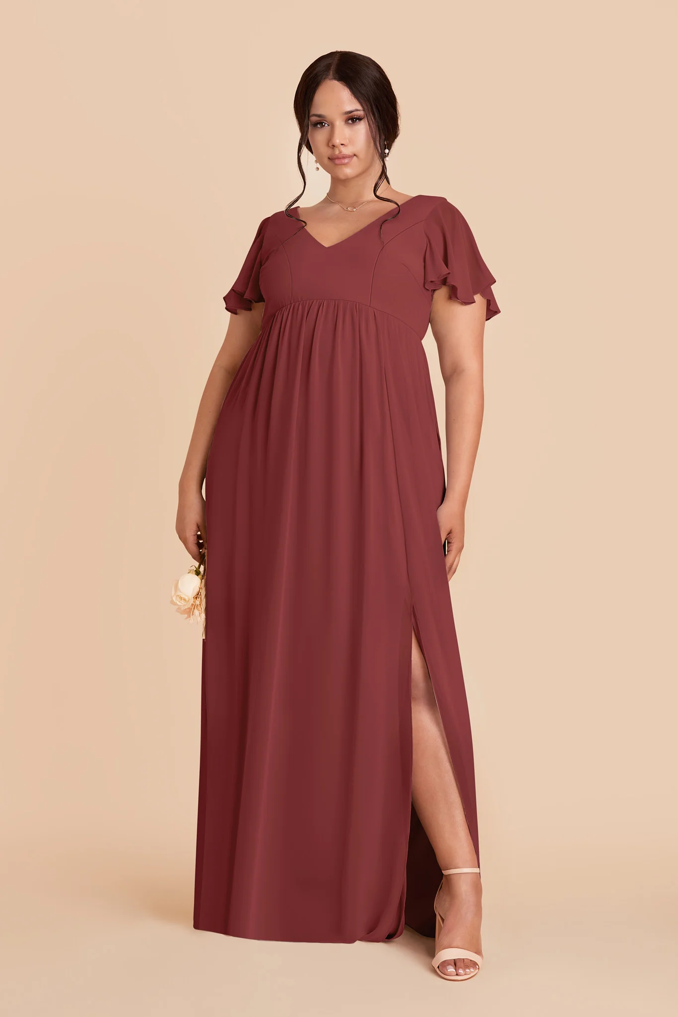 Hannah Chiffon Dress - Rosewood - Image 2