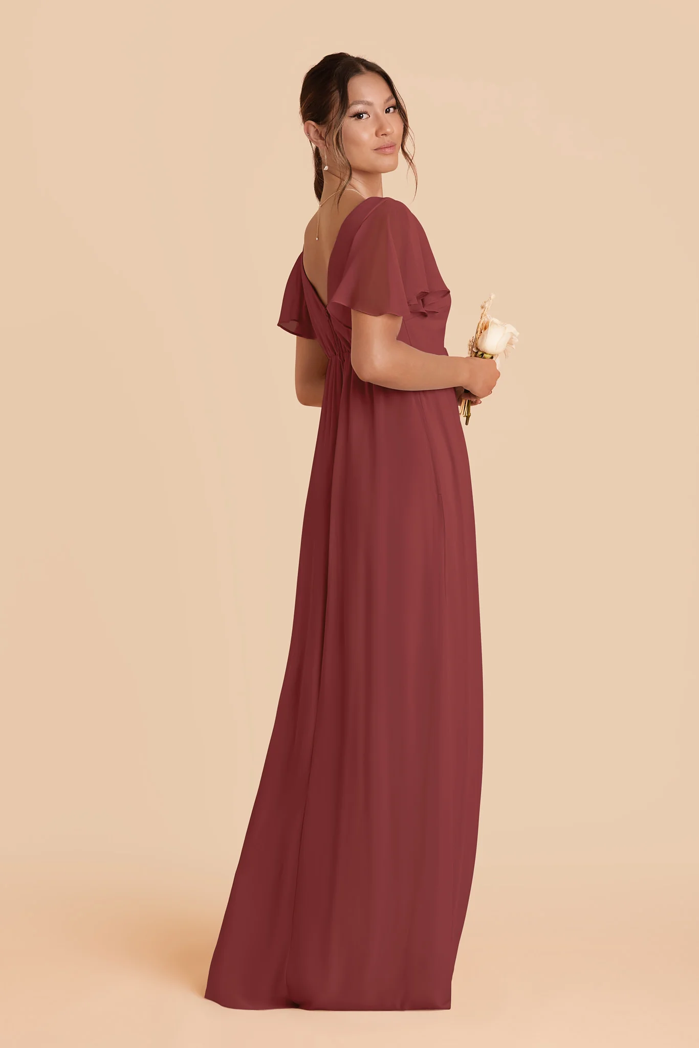 Hannah Chiffon Dress - Rosewood - Image 3