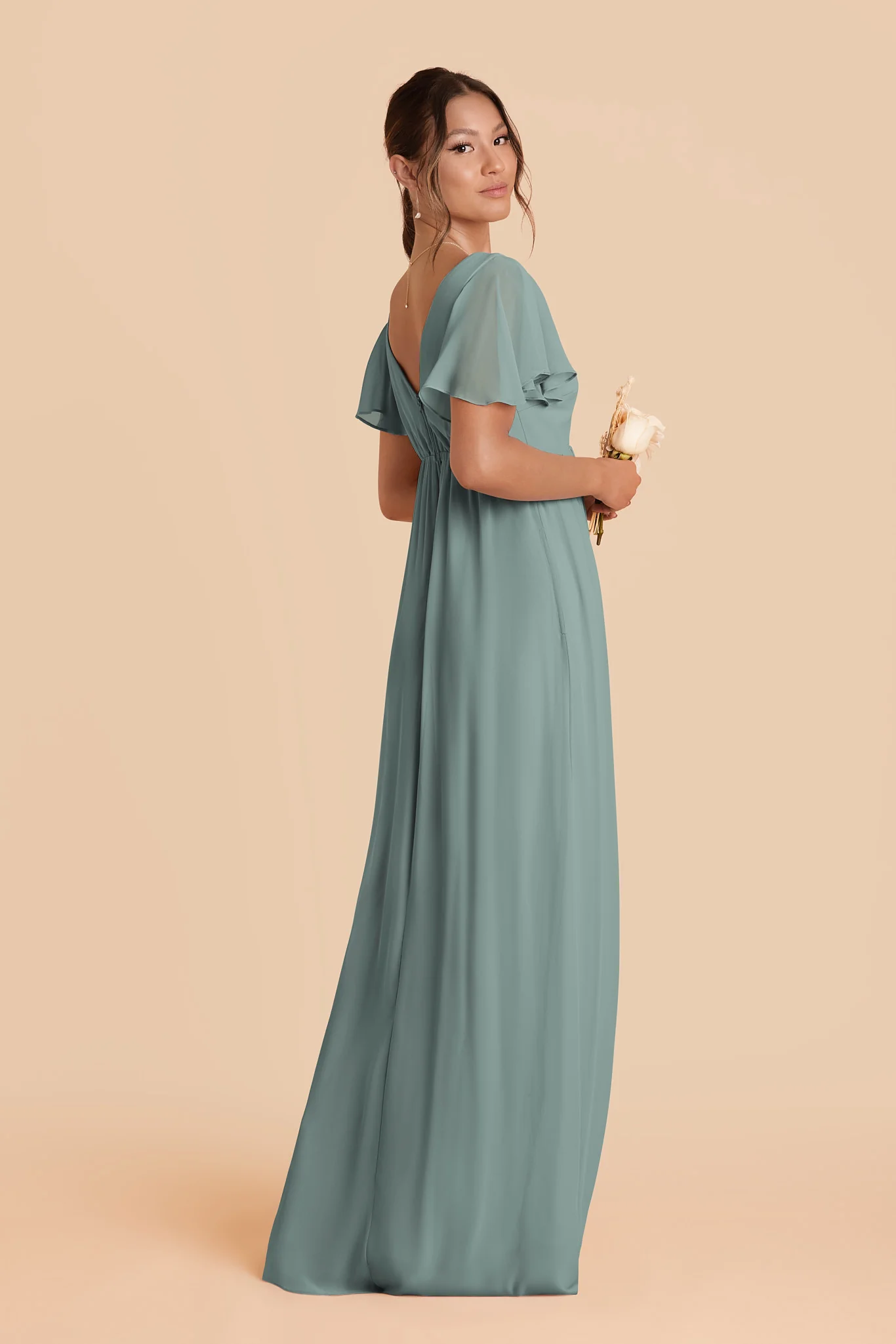 Hannah Chiffon Dress - Sea Glass - Image 3