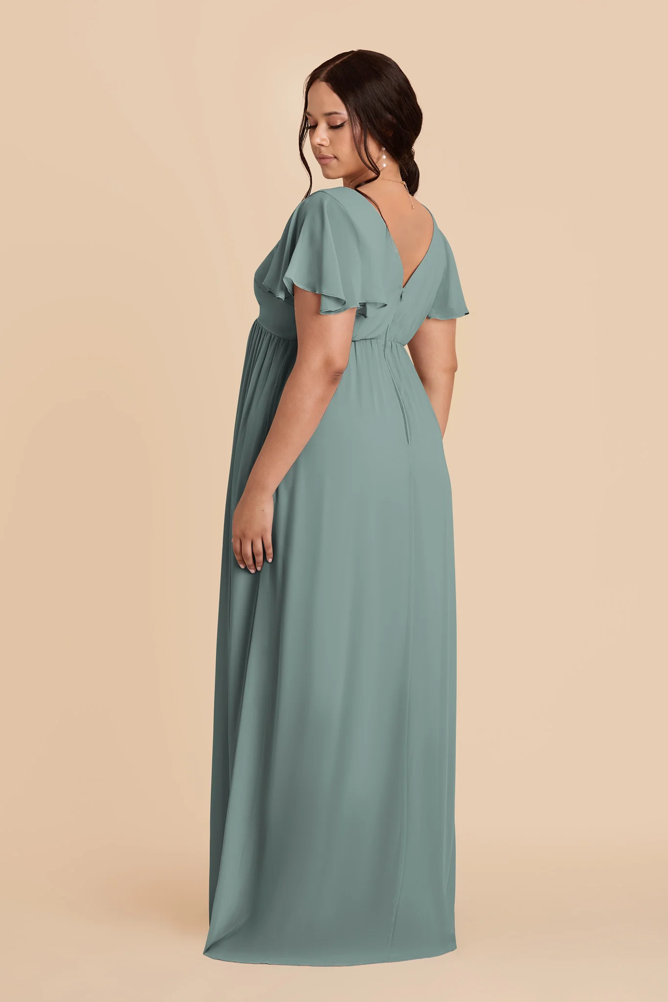Hannah Chiffon Dress - Sea Glass - Image 4