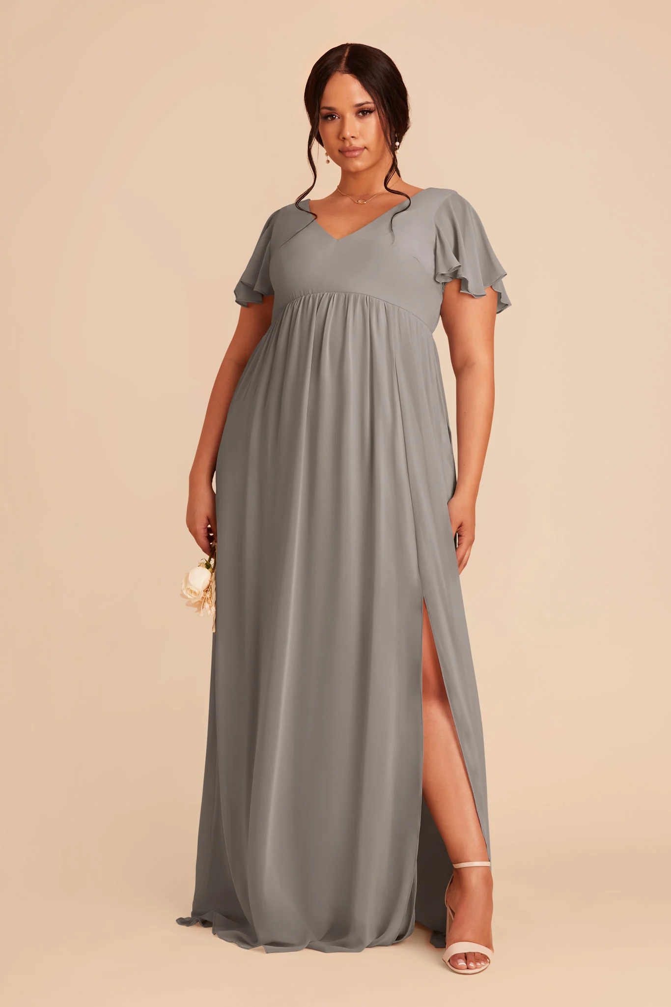 Hannah Chiffon Dress - Silver - Image 2
