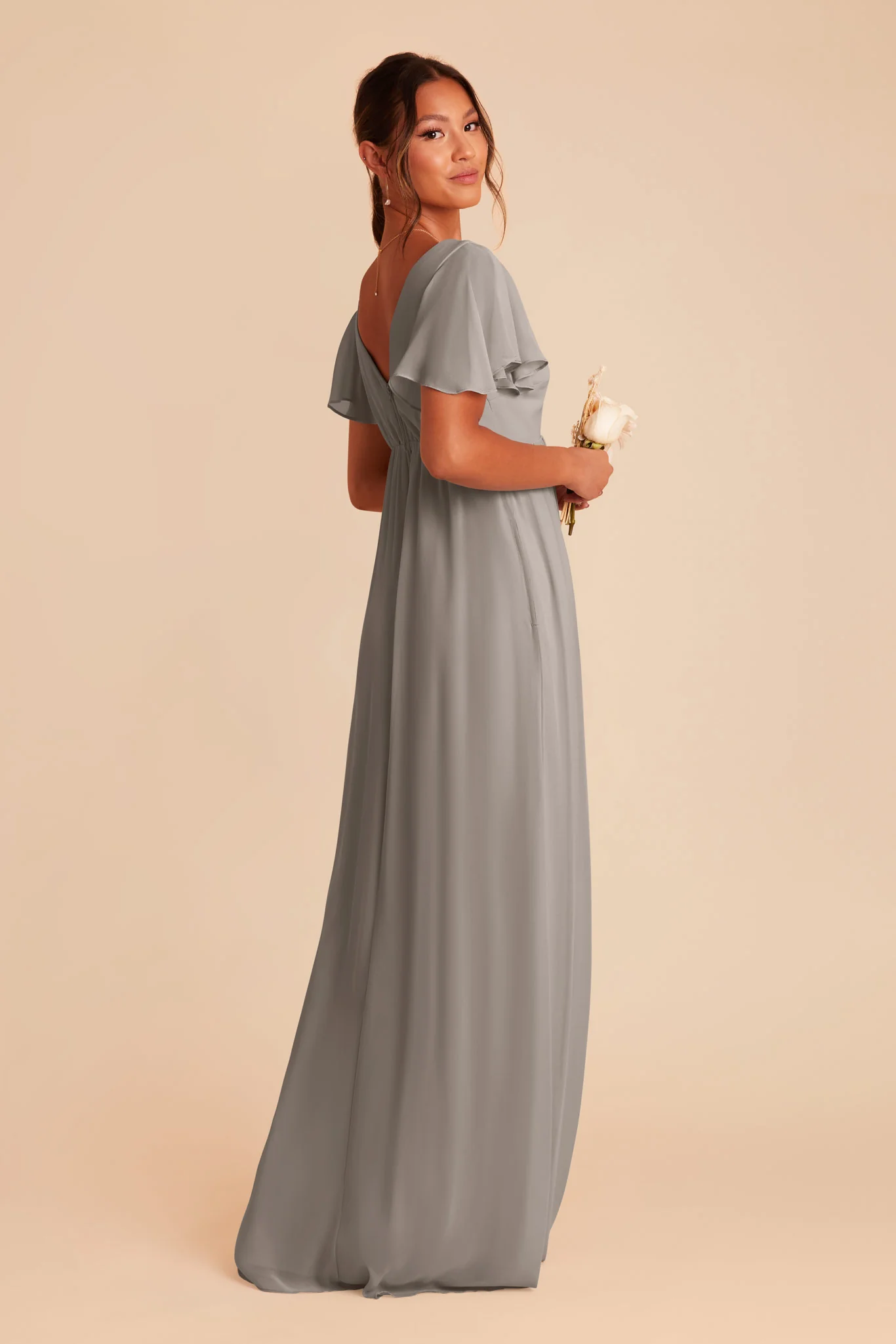 Hannah Chiffon Dress - Silver - Image 5