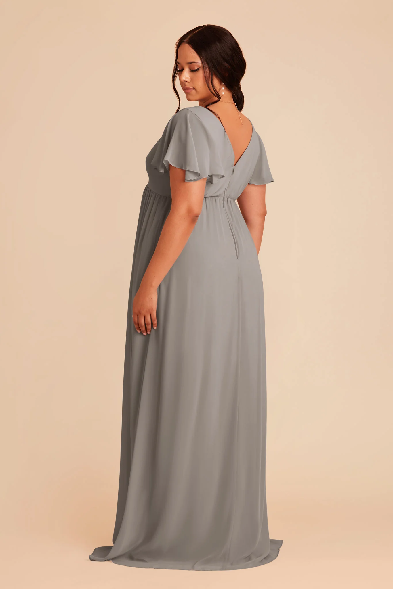Hannah Chiffon Dress - Silver - Image 7