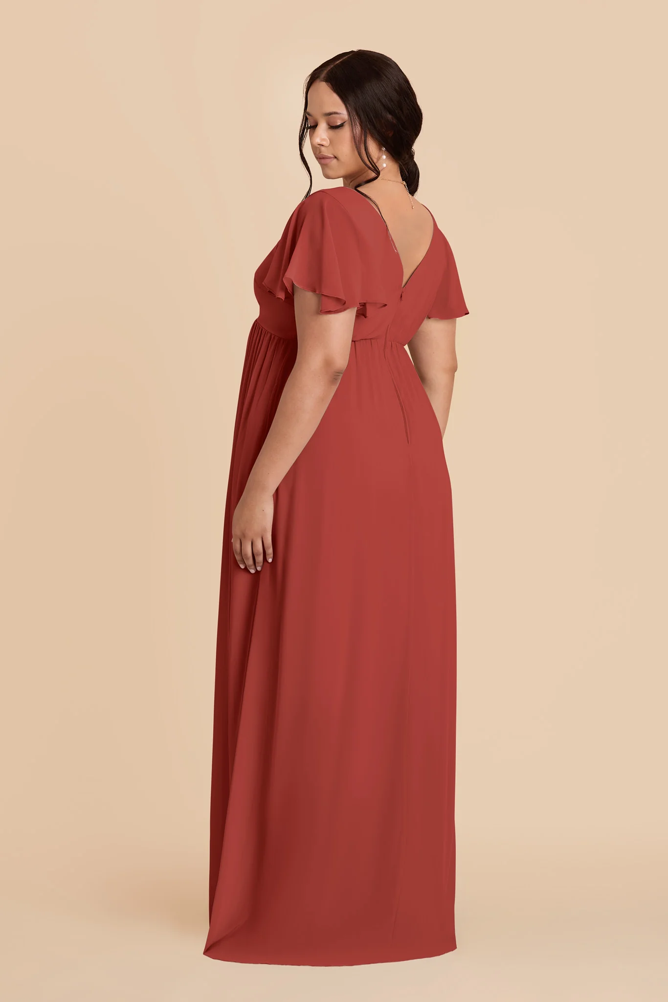 Hannah Chiffon Dress - Spice - Image 3
