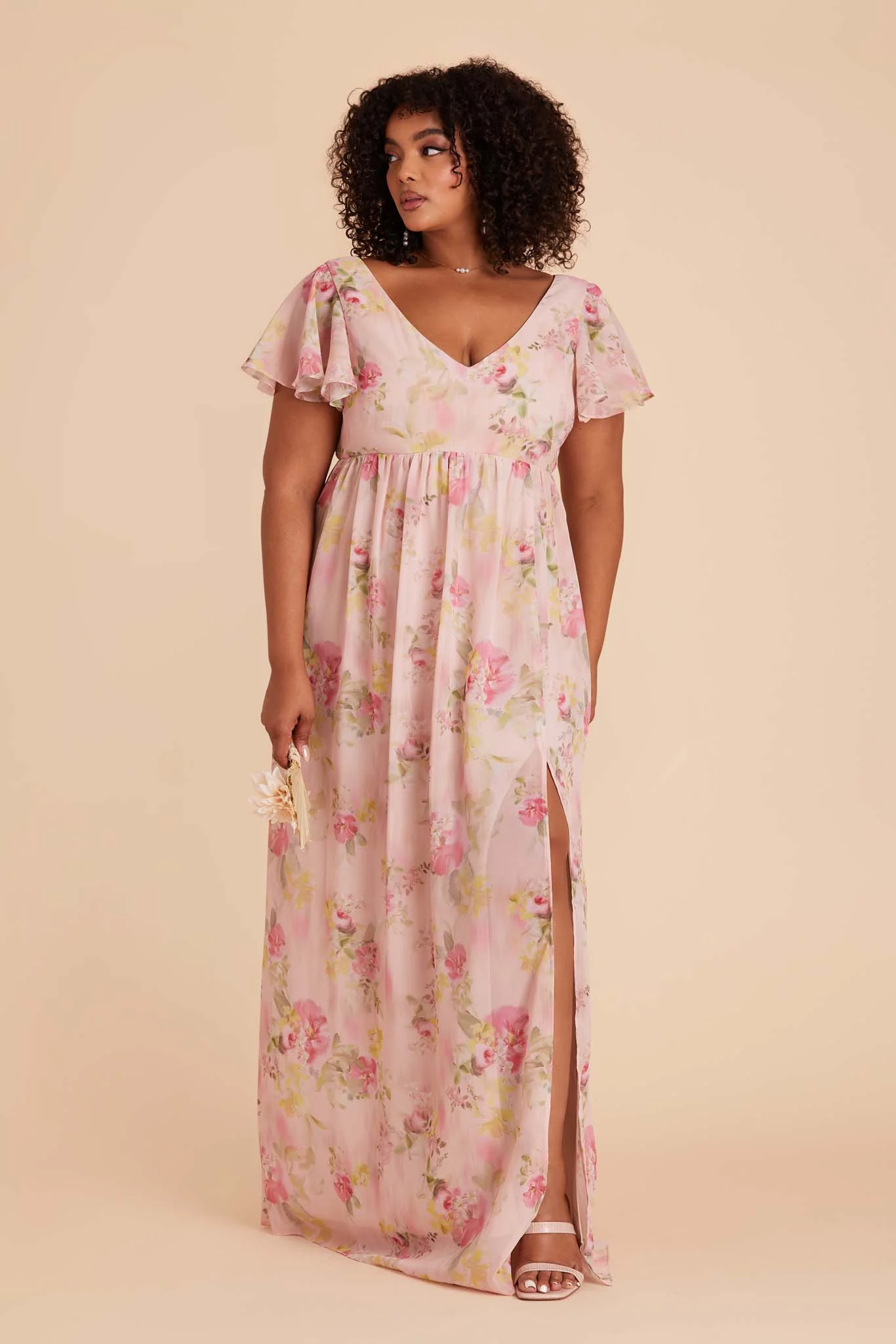 Hannah Chiffon Dress - Vintage Pink Floral - Image 10