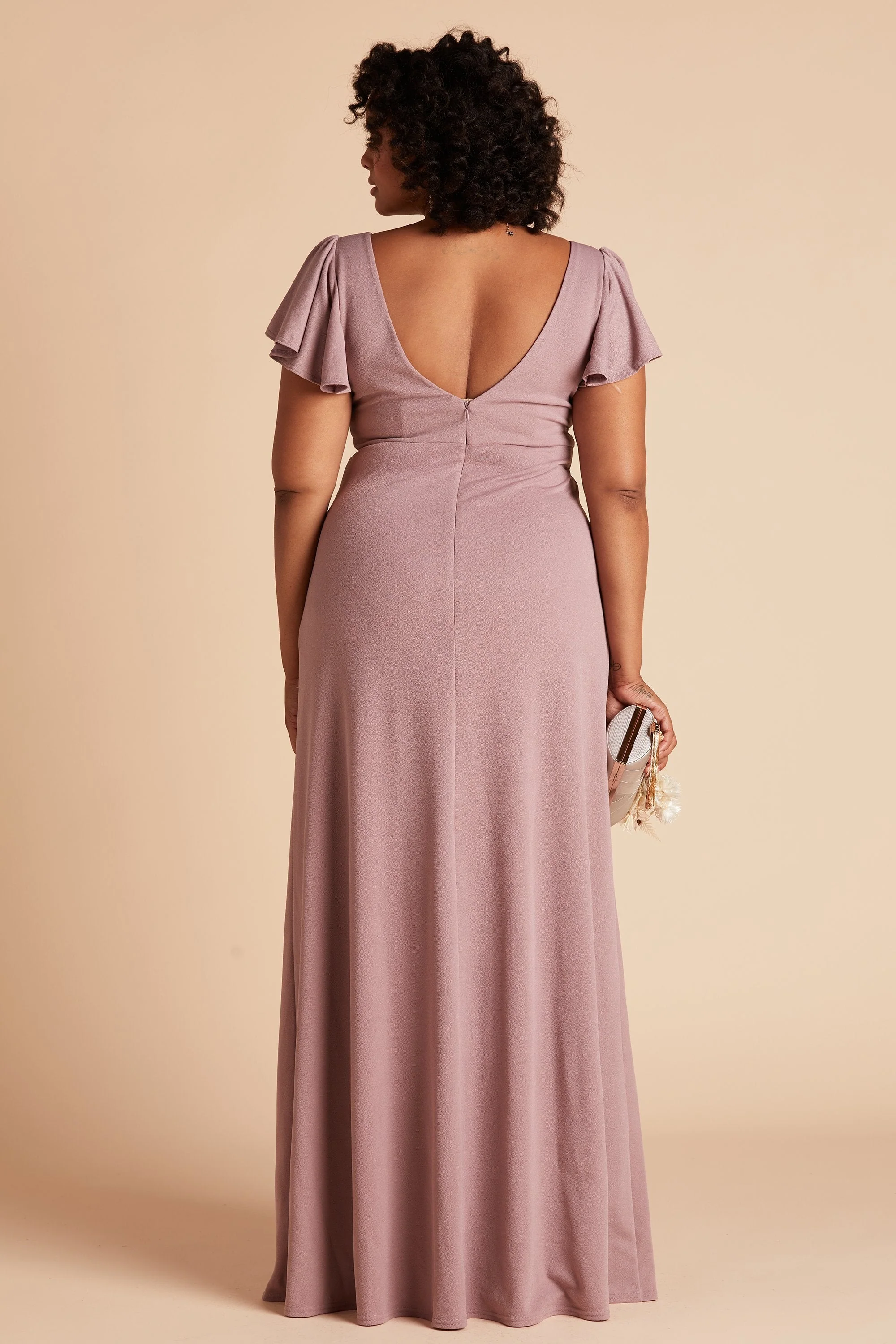 Hannah Crepe Dress - Dark Mauve - Image 8