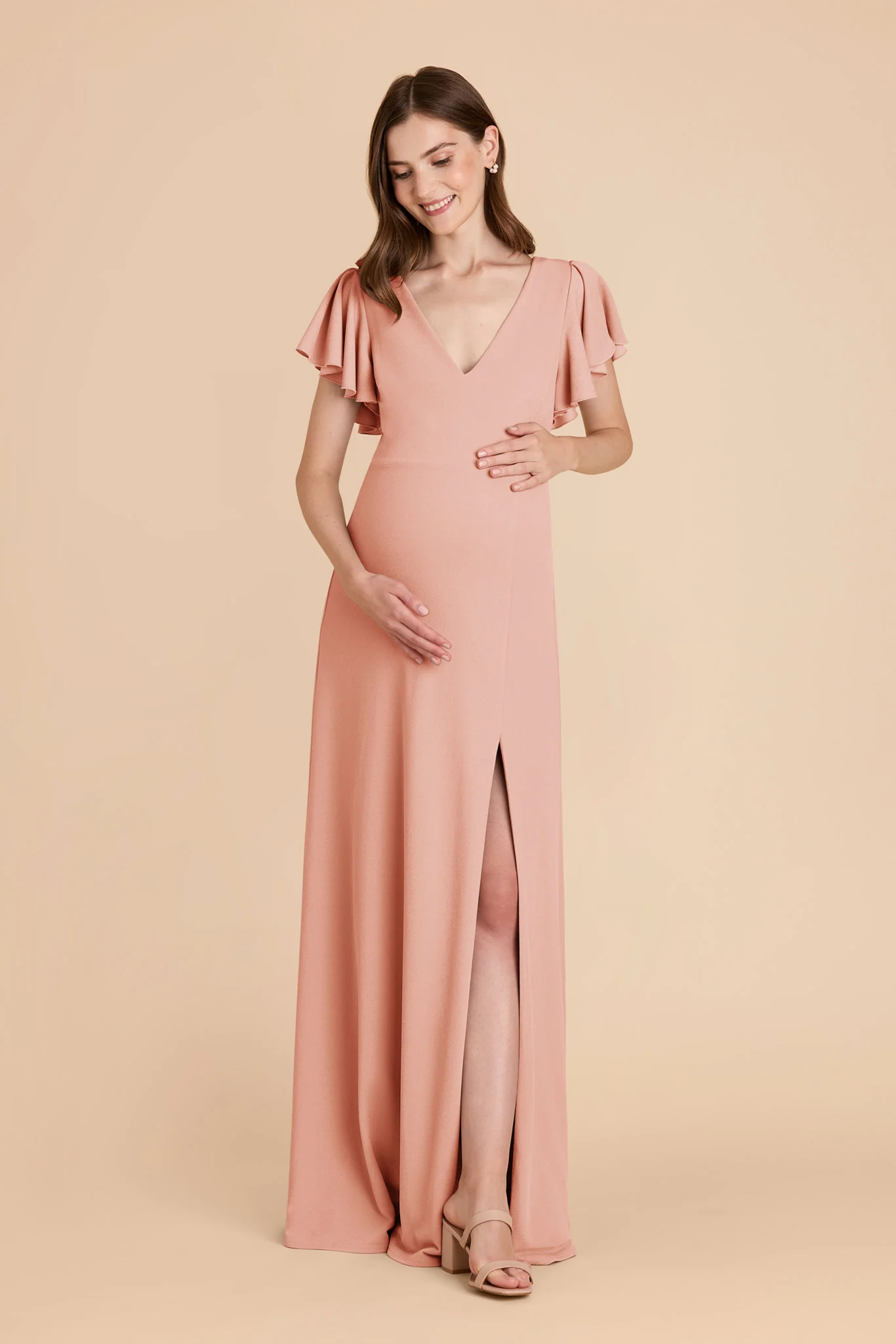 Hannah Crepe Dress - Dusty Rose - Image 2