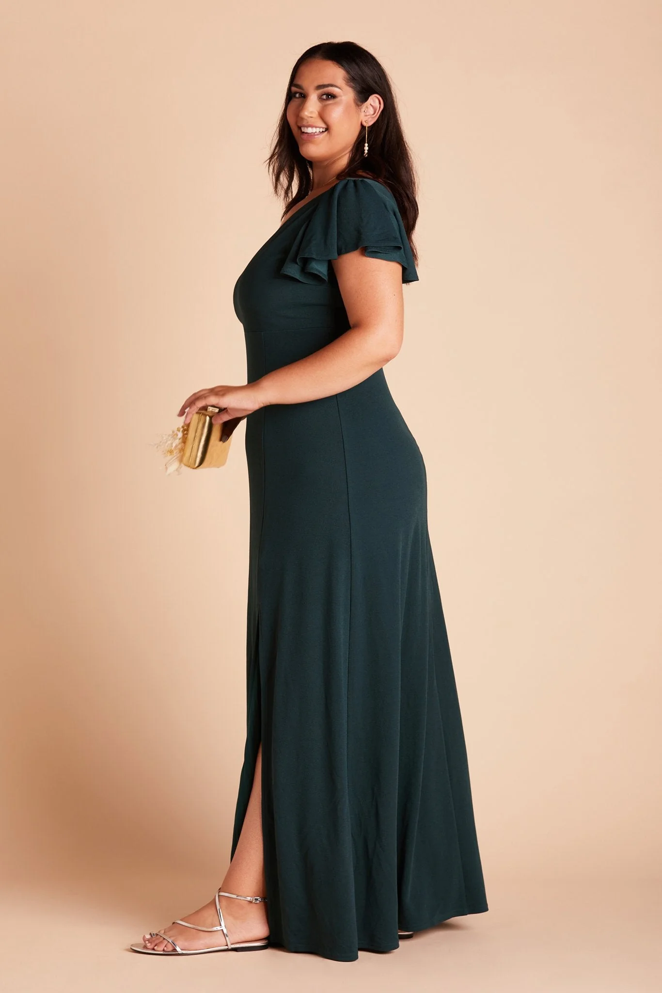 Hannah Crepe Dress - Emerald - Image 11