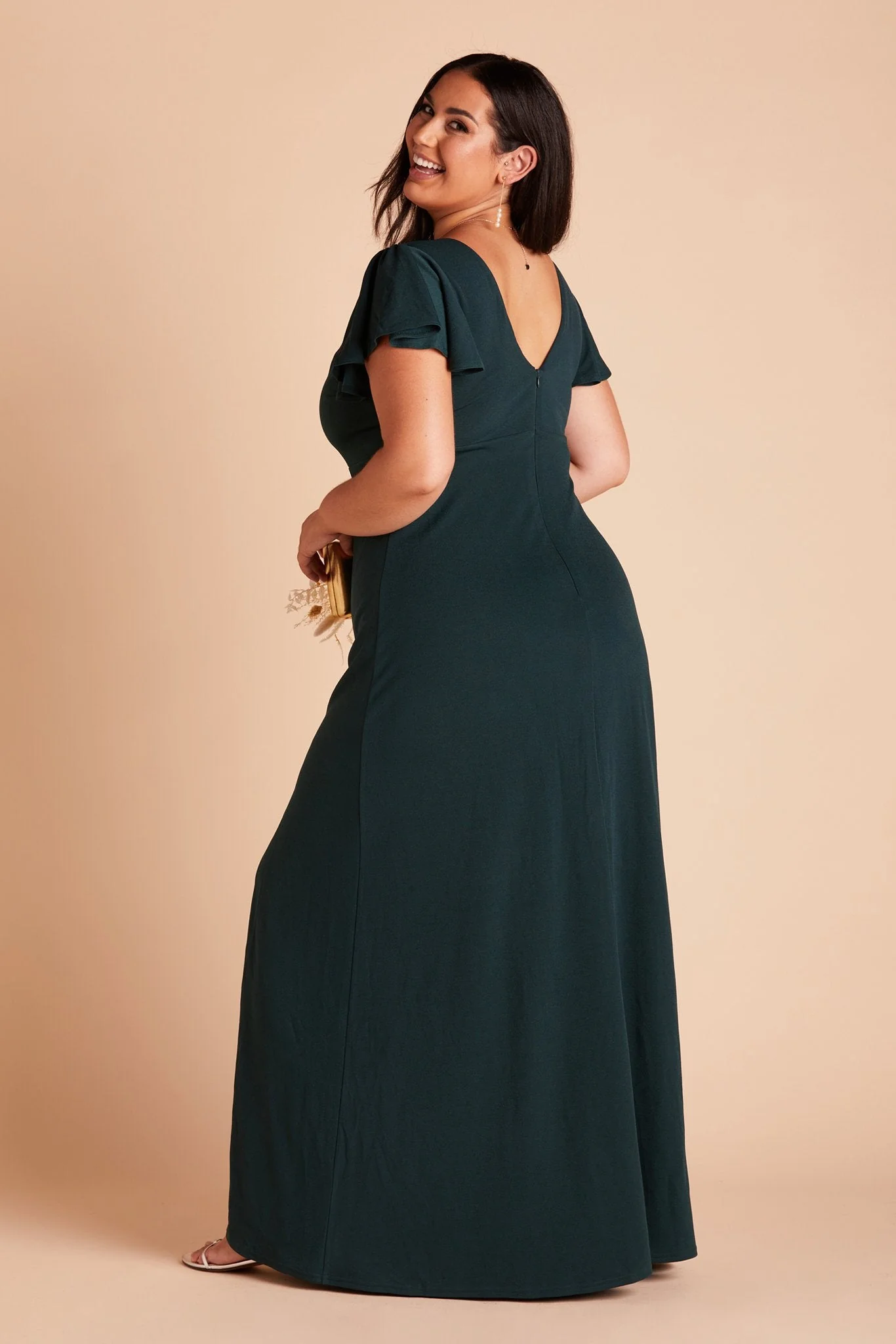 Hannah Crepe Dress - Emerald - Image 12