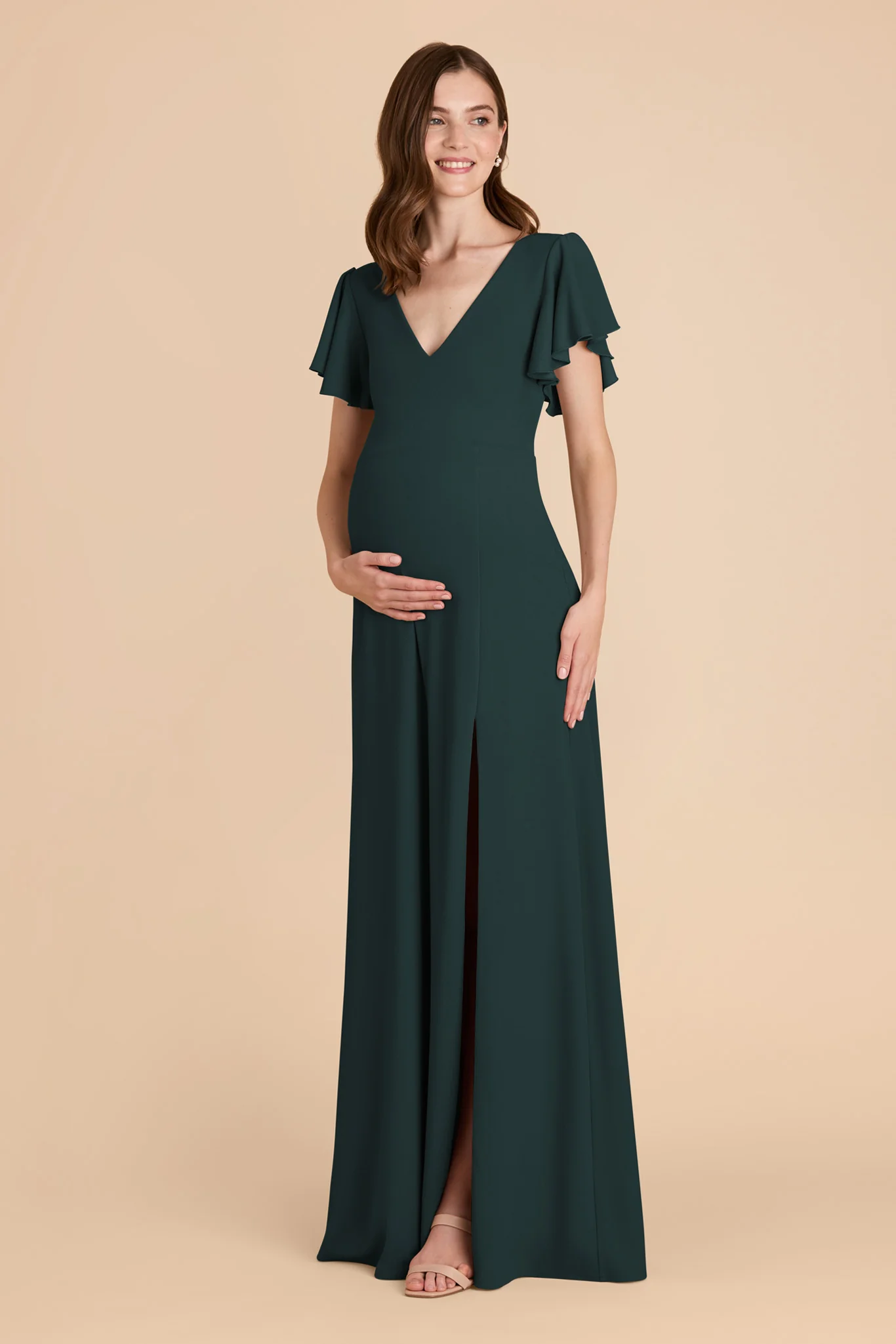 Hannah Crepe Dress - Emerald - Image 6