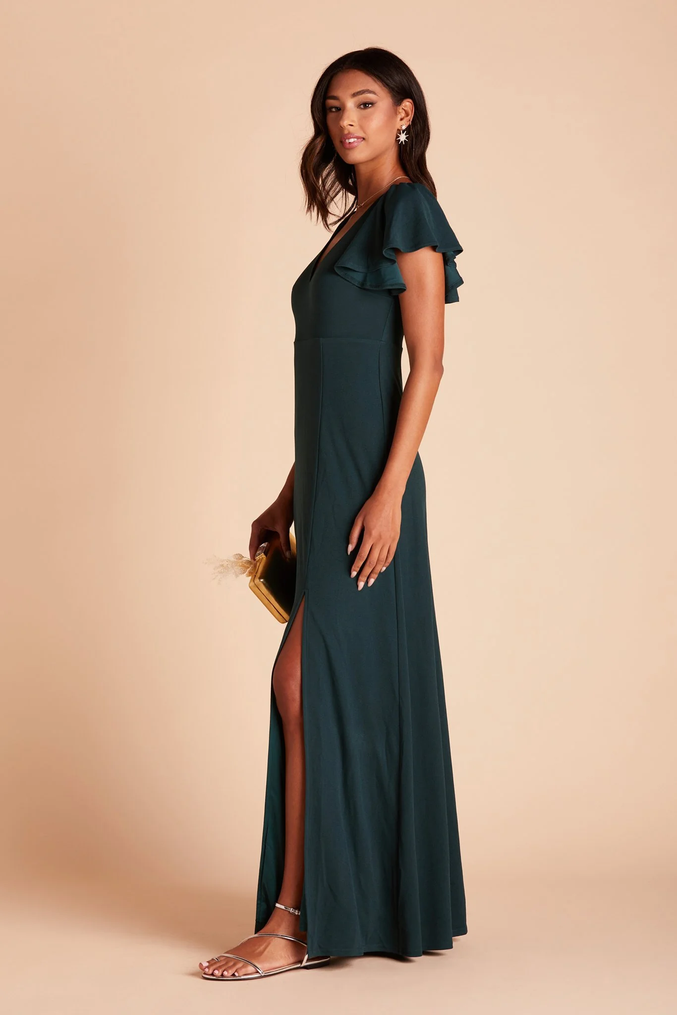 Hannah Crepe Dress - Emerald - Image 7