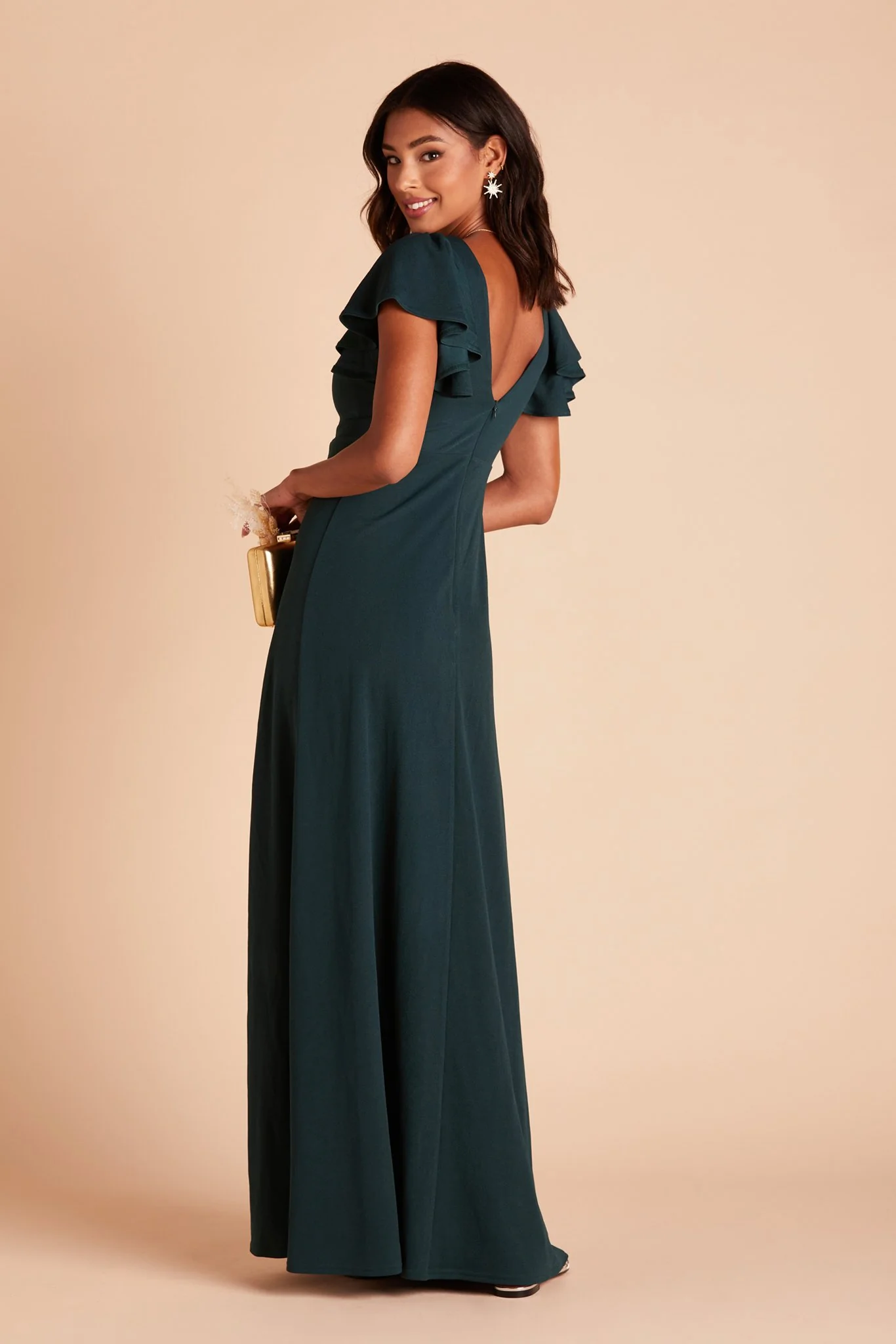 Hannah Crepe Dress - Emerald - Image 8