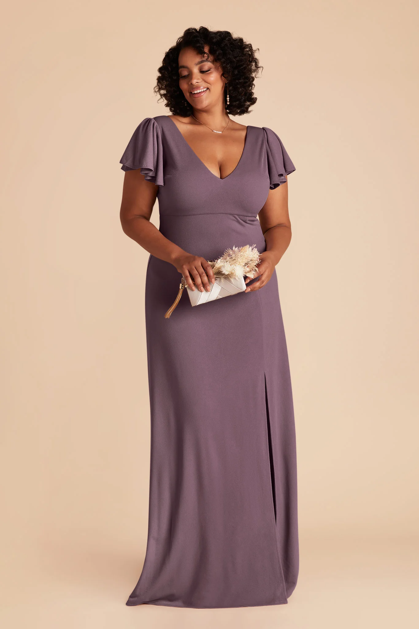 Hannah Crepe Dress - Plum - Image 8
