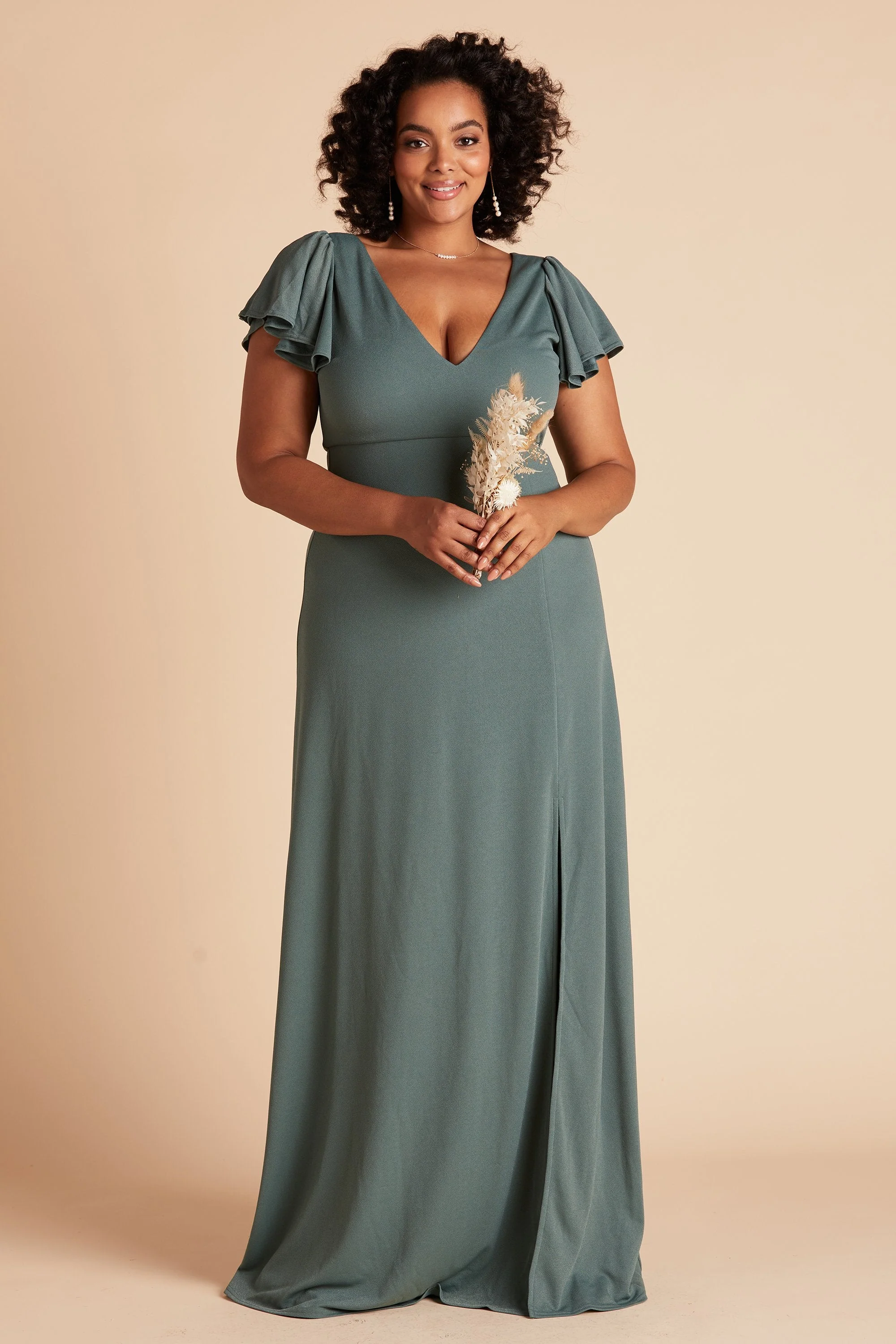 Hannah Crepe Dress - Sea Glass - Image 3