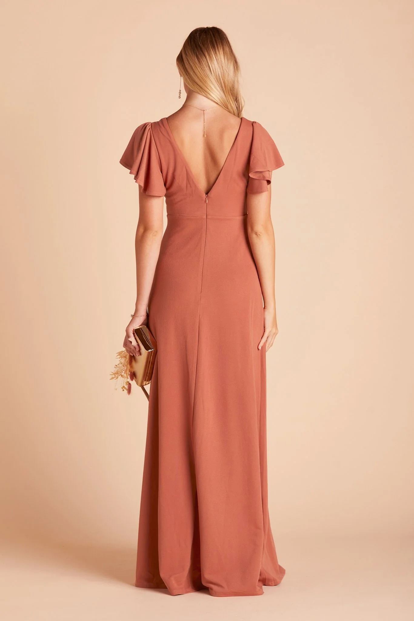 Hannah Crepe Dress - Terracotta - Image 11