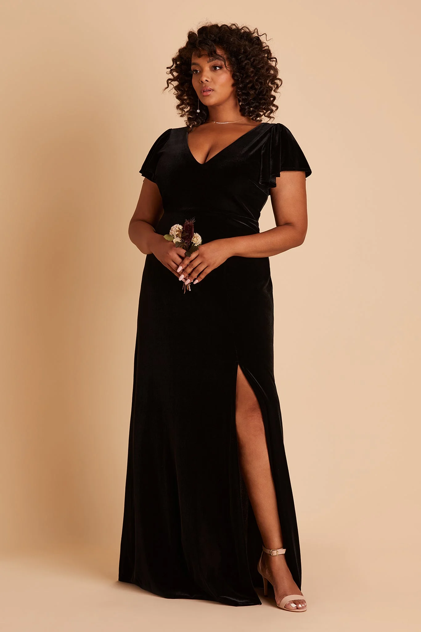 Hannah Velvet Dress - Black - Image 10