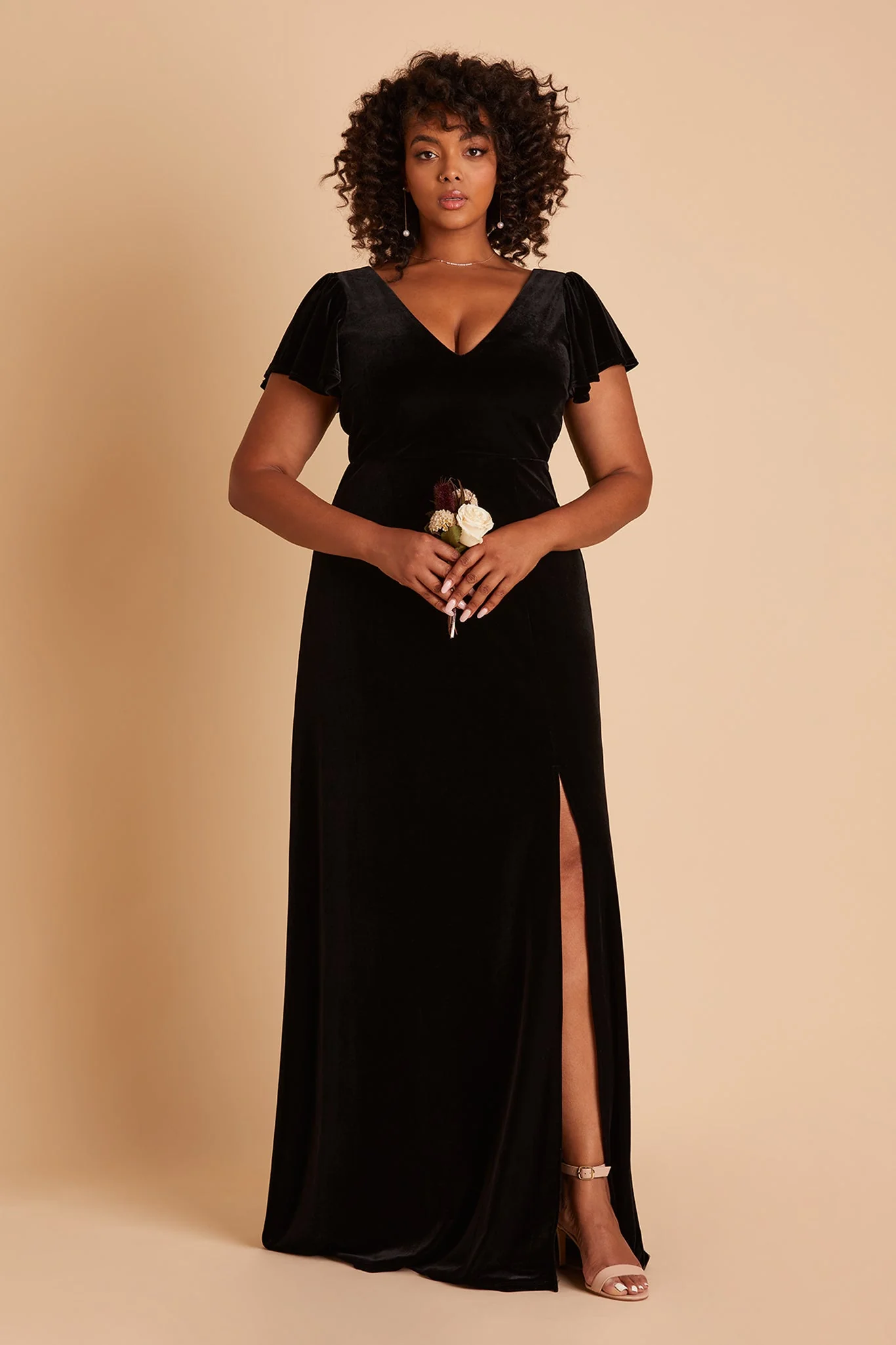Hannah Velvet Dress - Black - Image 11