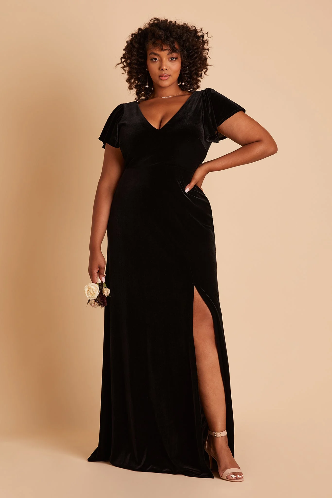 Hannah Velvet Dress - Black - Image 12