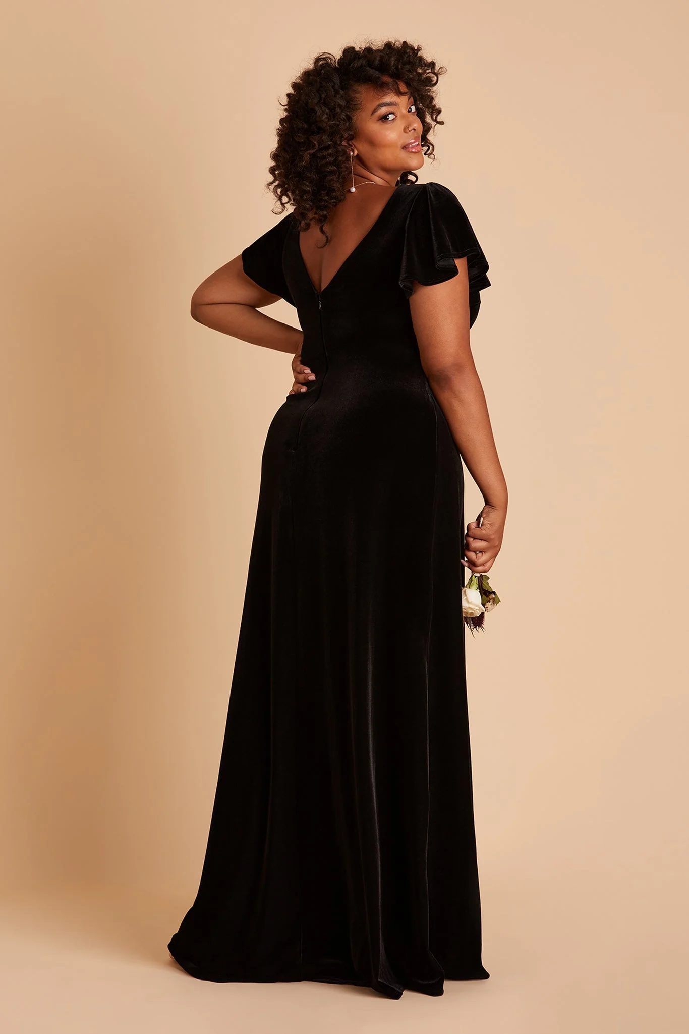Hannah Velvet Dress - Black - Image 13