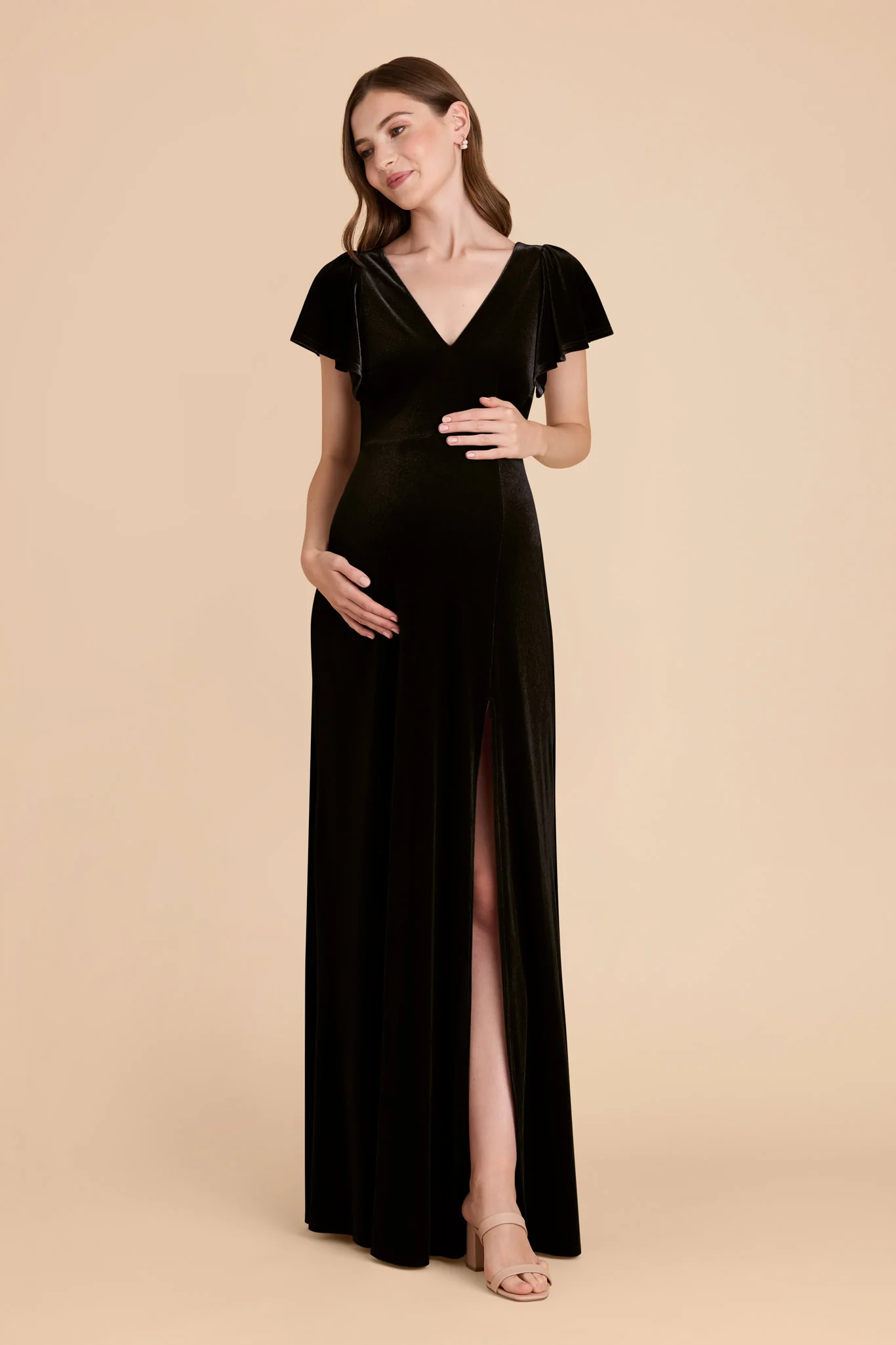 Hannah Velvet Dress - Black - Image 6