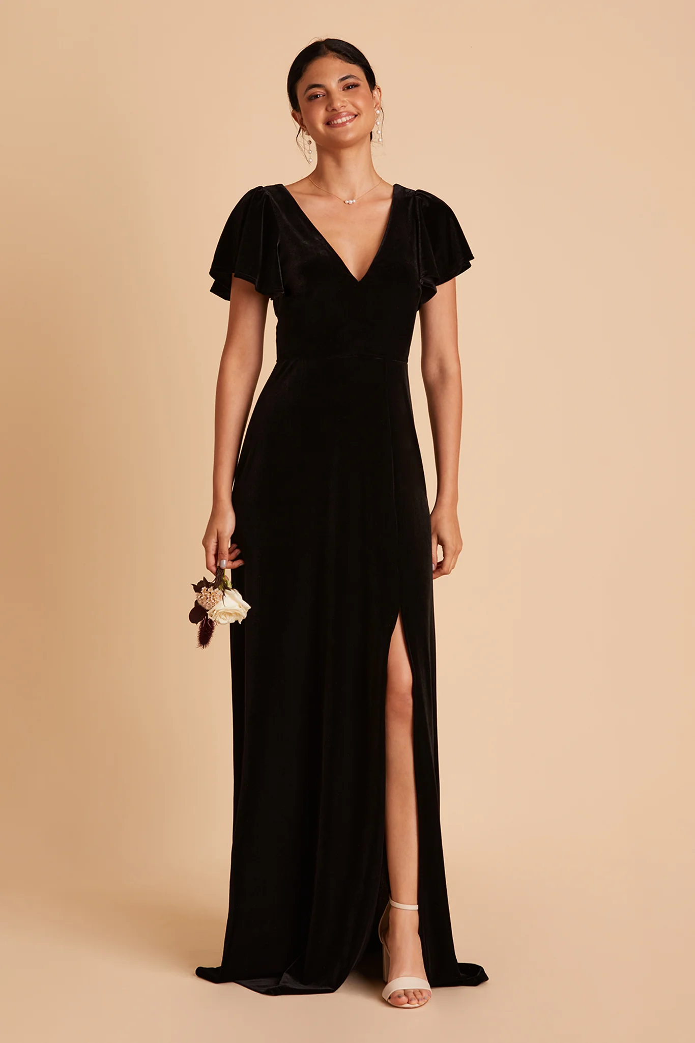Hannah Velvet Dress - Black - Image 7