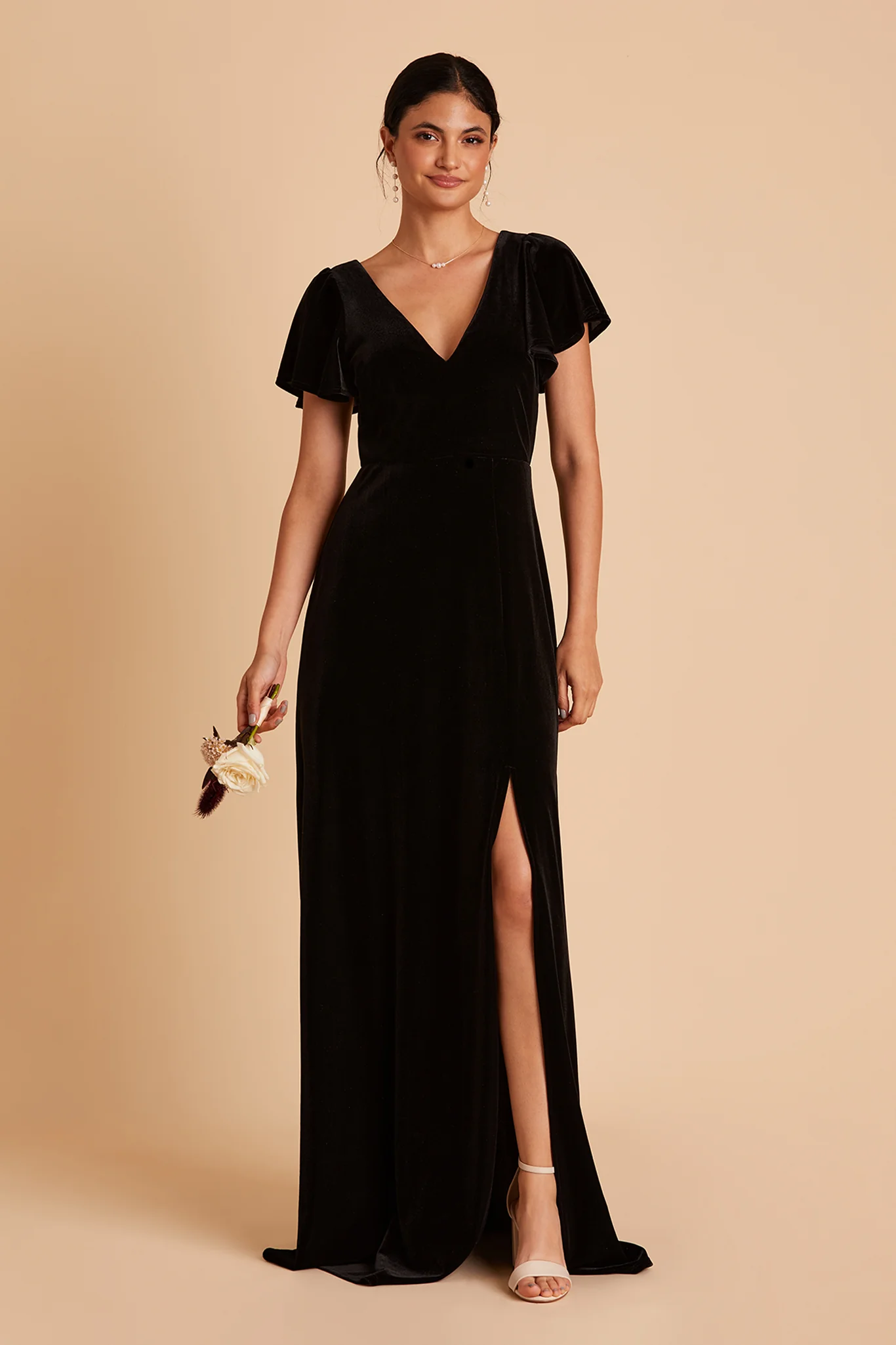 Hannah Velvet Dress - Black - Image 8
