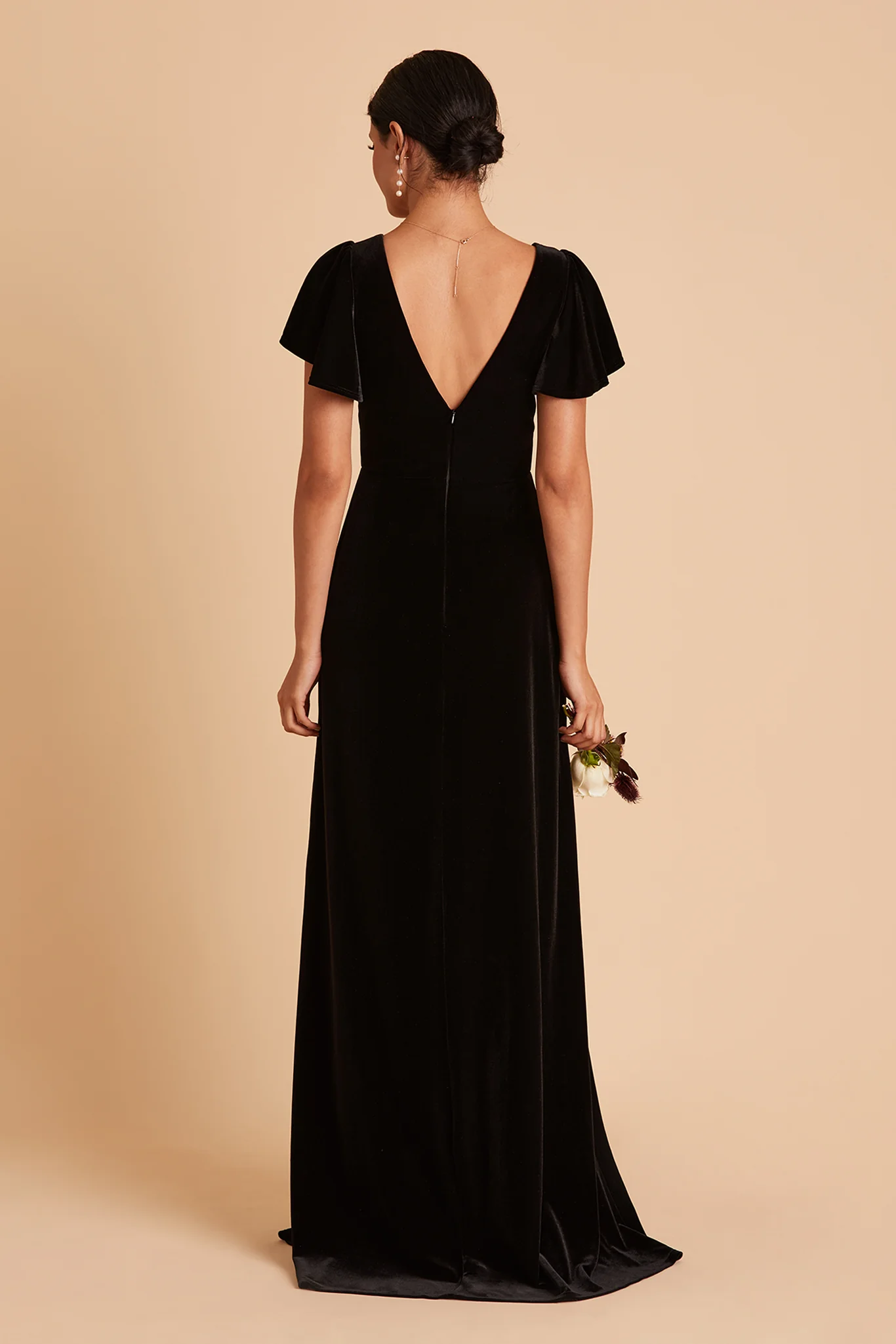 Hannah Velvet Dress - Black - Image 9