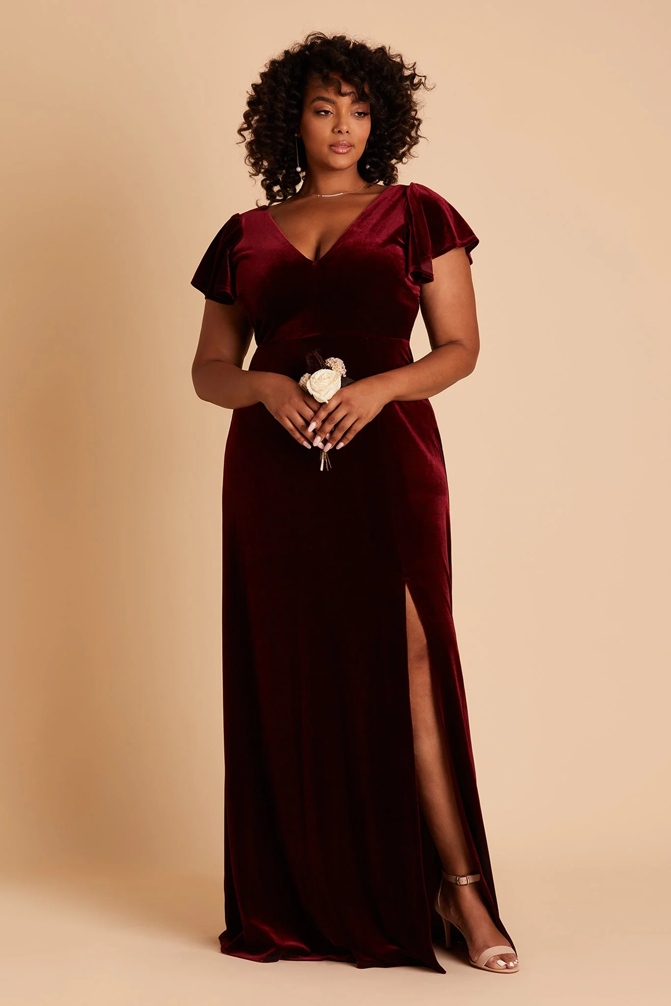 Hannah Velvet Dress - Cabernet - Image 10