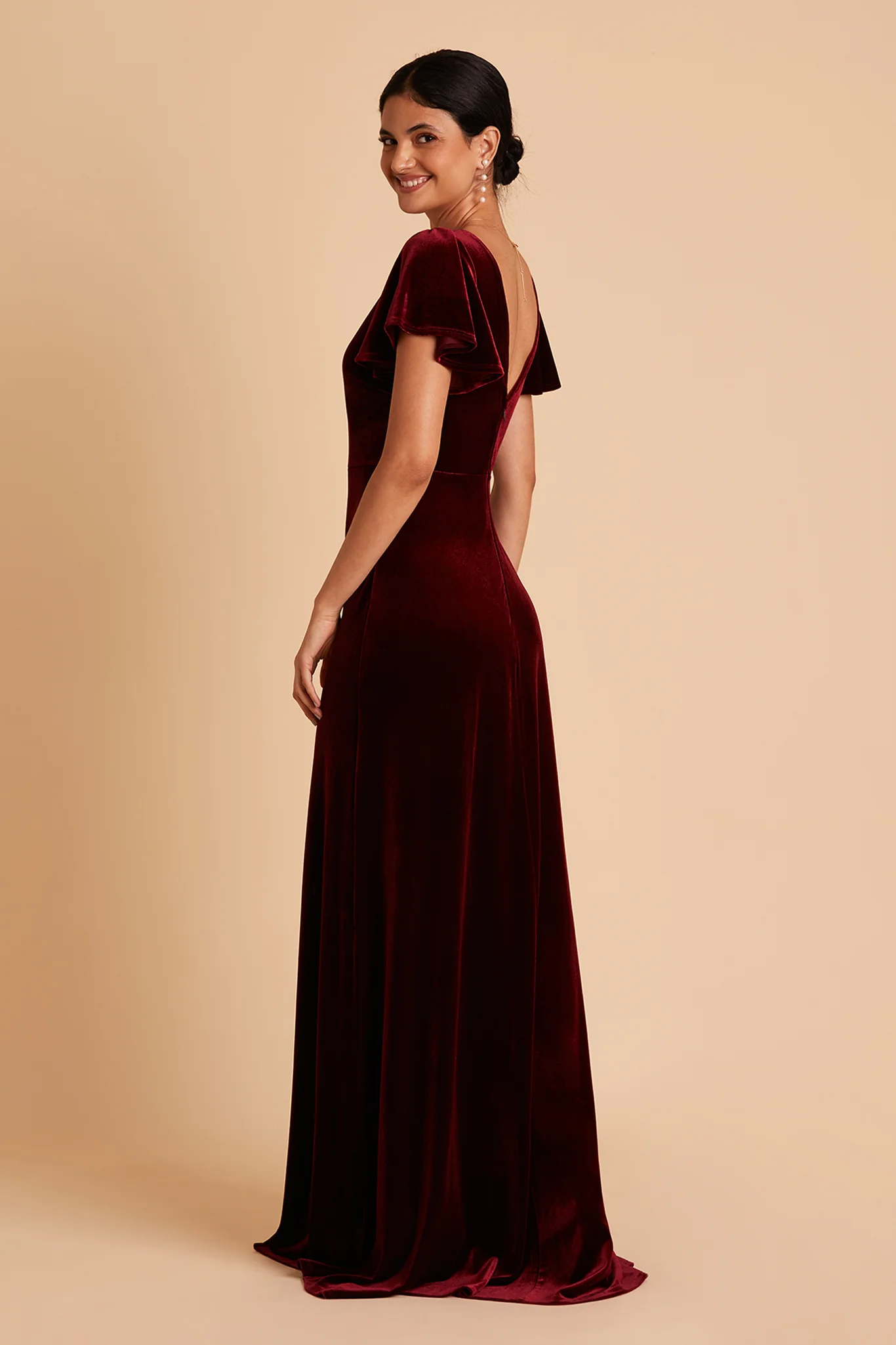 Hannah Velvet Dress - Cabernet - Image 7