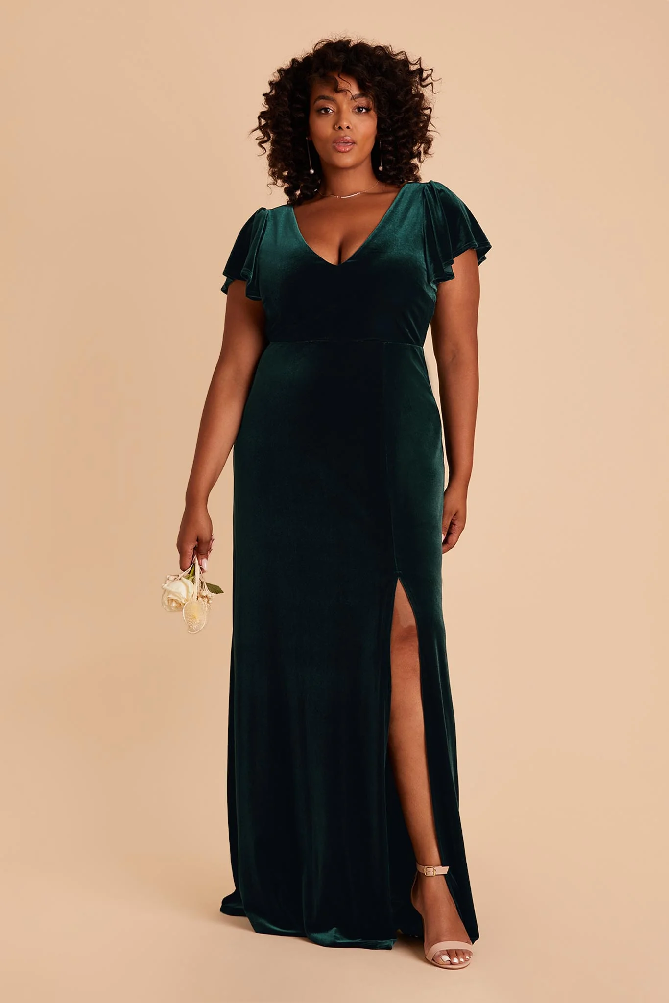 Hannah Velvet Dress - Emerald - Image 7