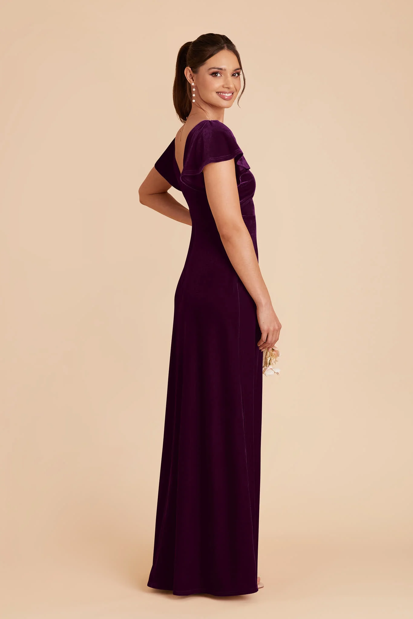 Hannah Velvet Dress - Fig - Image 6