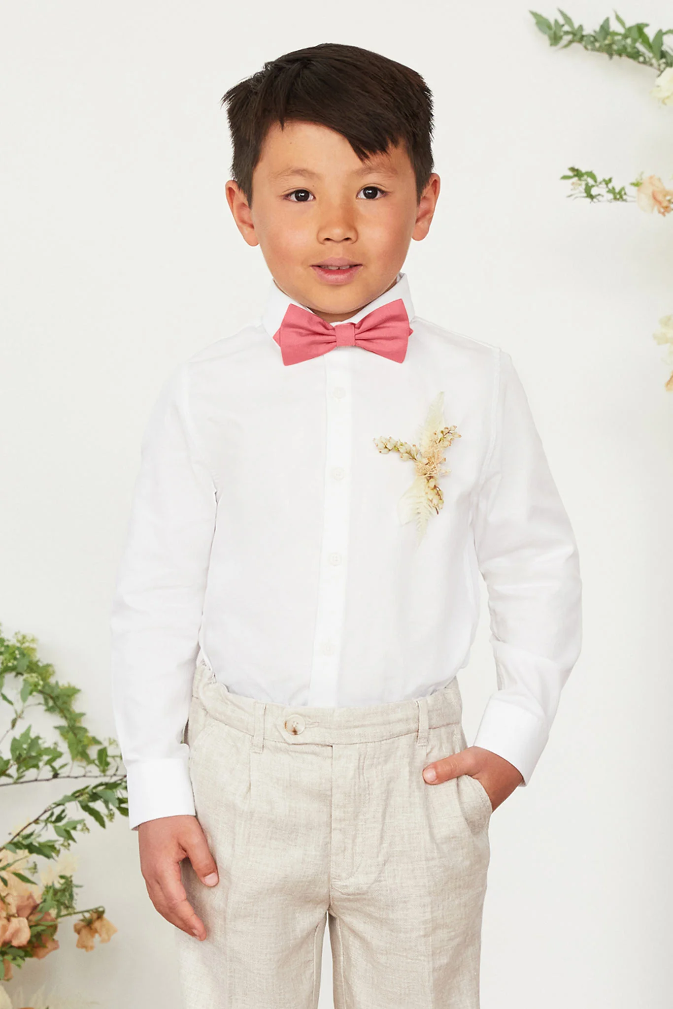 Harry Kids Bow Tie - Coral Pink - Image 2