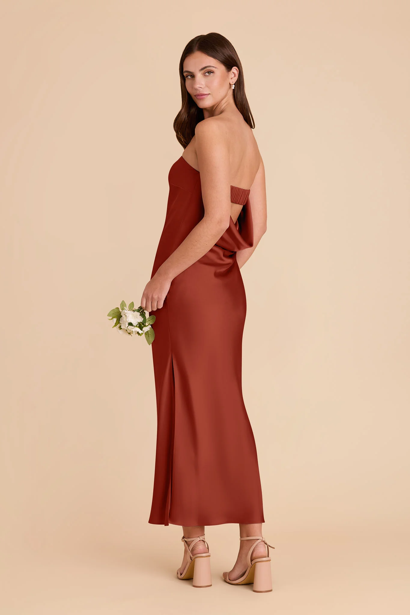 Isla Matte Satin Dress - Auburn - Image 5
