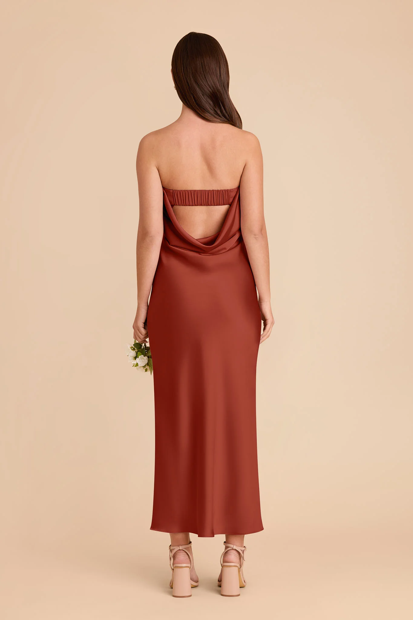 Isla Matte Satin Dress - Auburn - Image 6