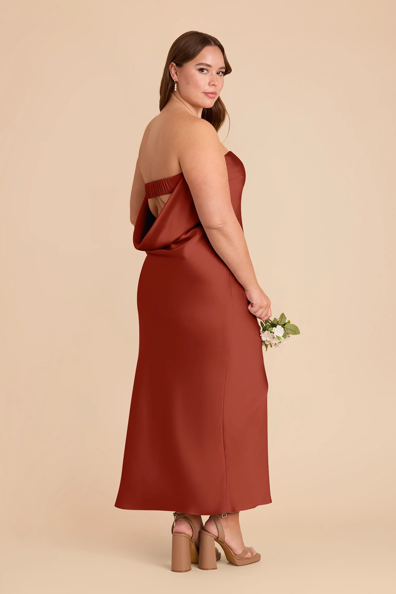 Isla Matte Satin Dress - Auburn - Image 8