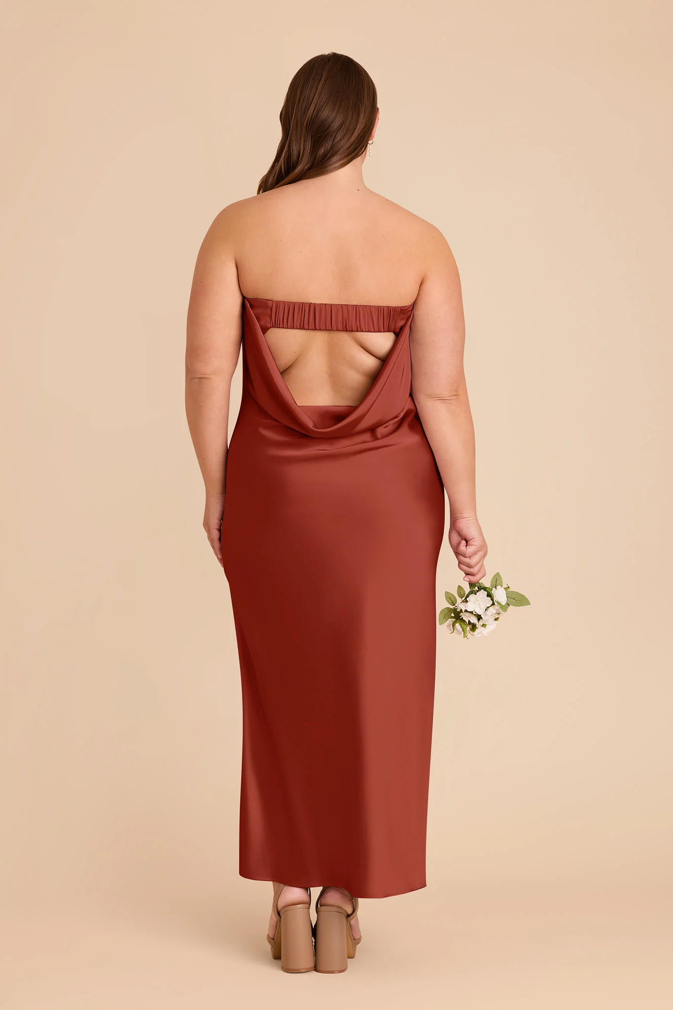 Isla Matte Satin Dress - Auburn - Image 9
