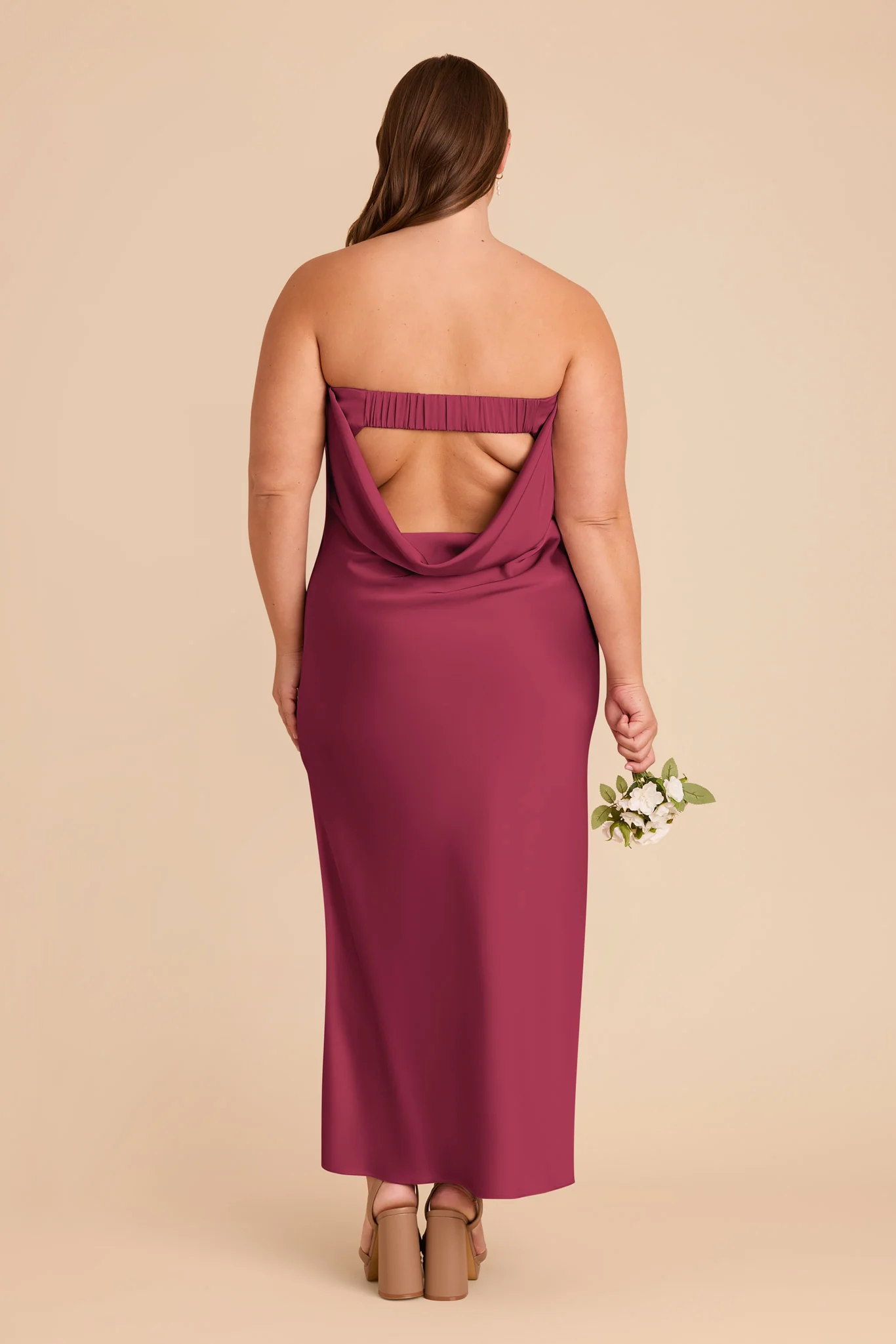 Isla Matte Satin Dress - Berry - Image 11