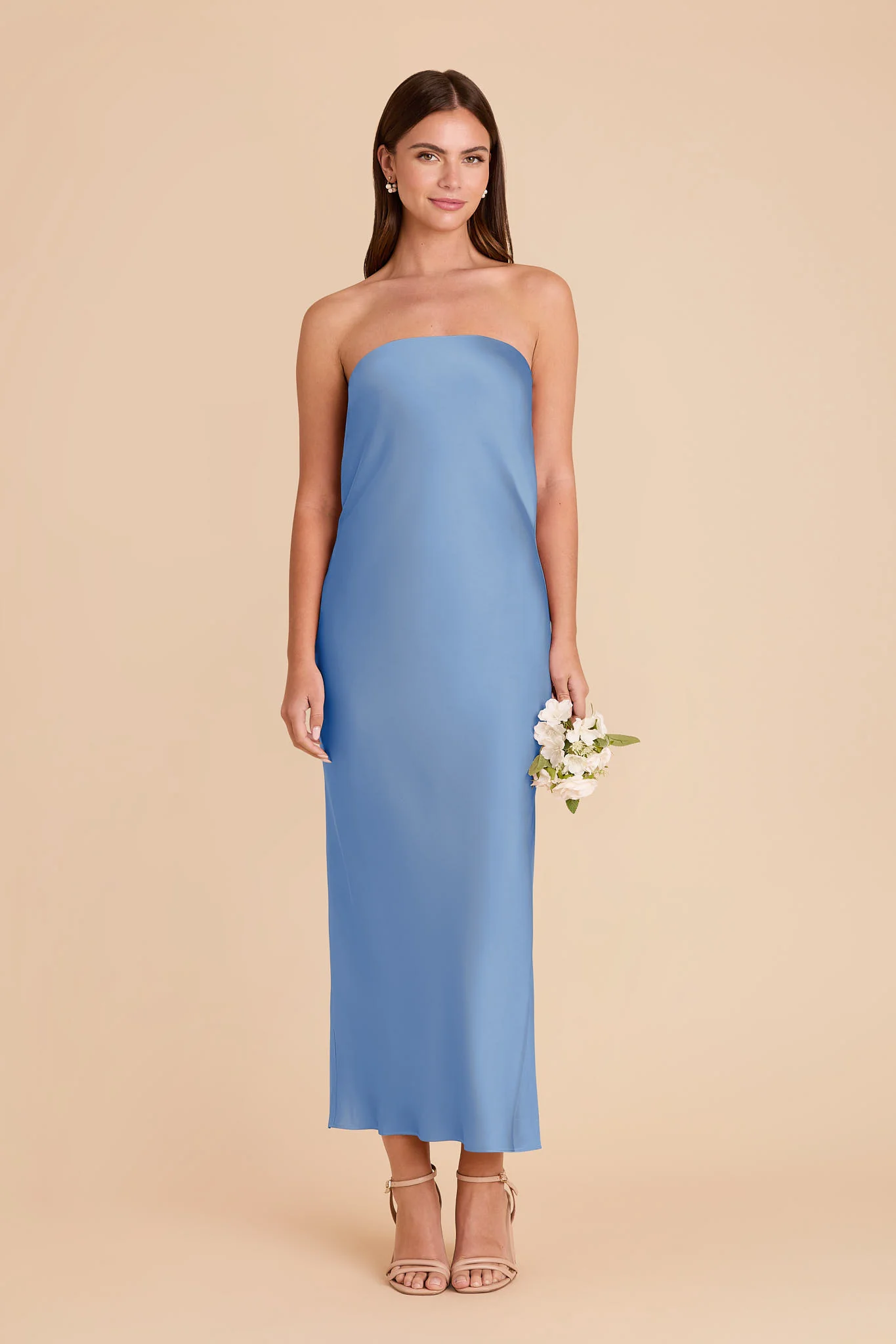 Isla Matte Satin Dress - Bluebell